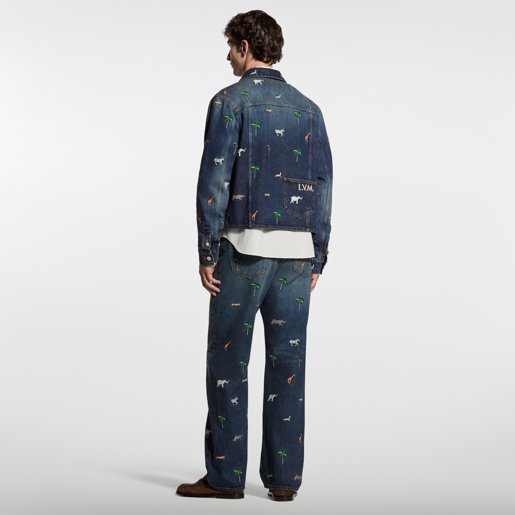 LV x The Darjeeling Limited Embroidered Long-Sleeved Denim Shirt 