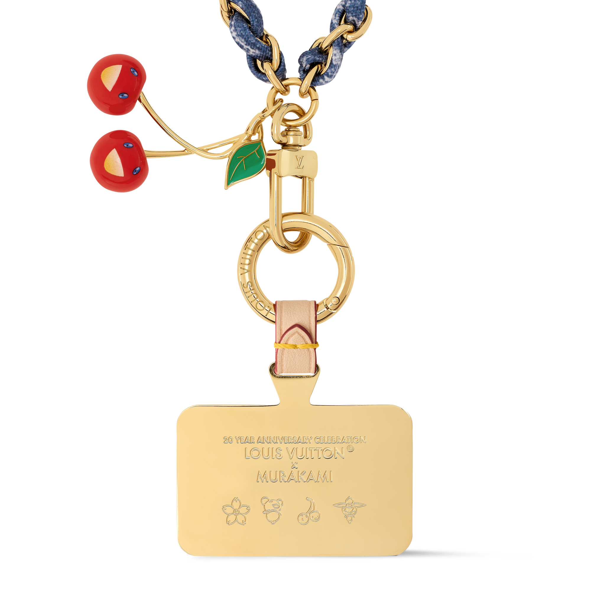 S00 Accessories Key Holders and Bag Charms LV x TM Denim Cerise Phone Holder | Louis Vuitton ® (Product zoom)