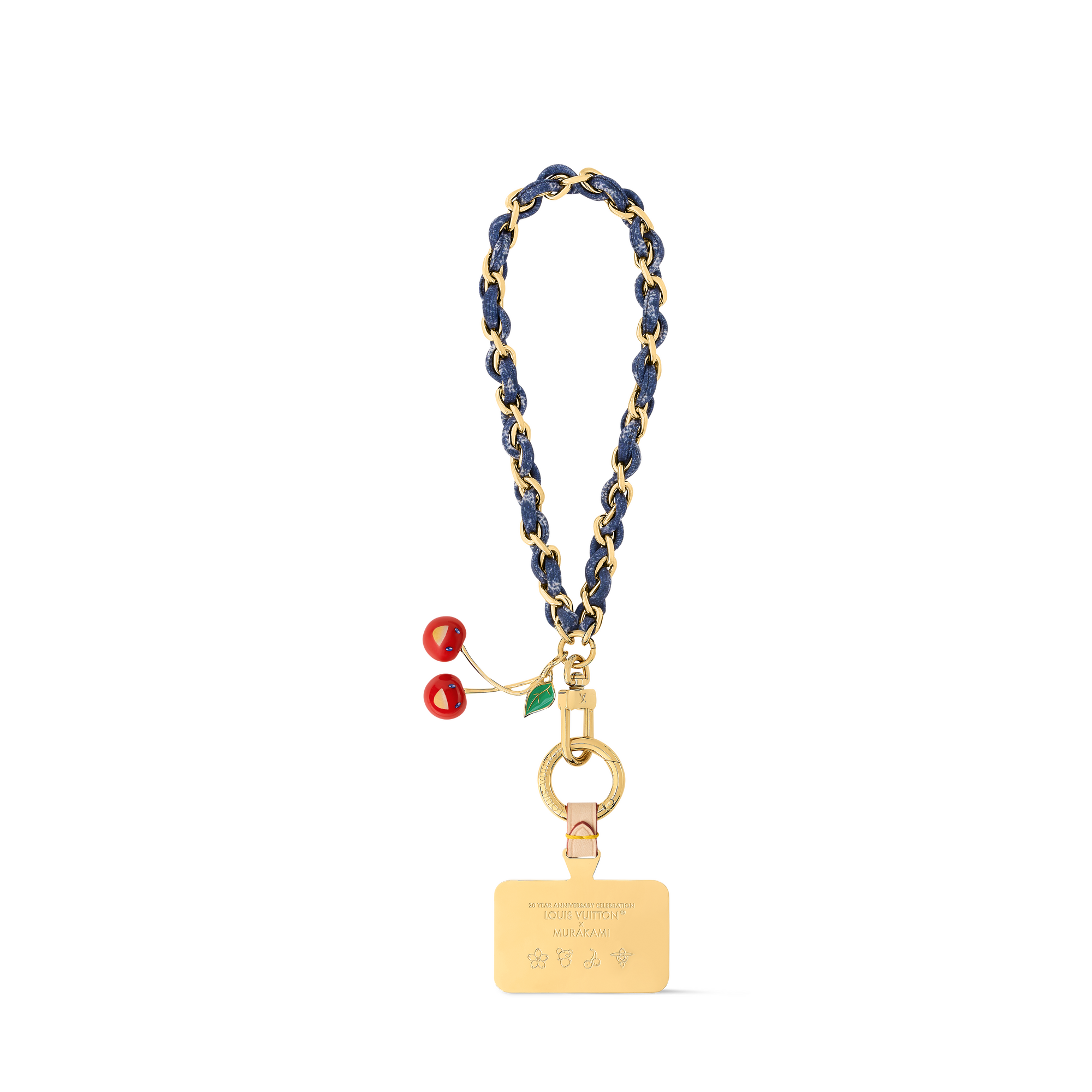 S00 Accessories Key Holders and Bag Charms LV x TM Denim Cerise Phone Holder | Louis Vuitton ® (Product zoom)