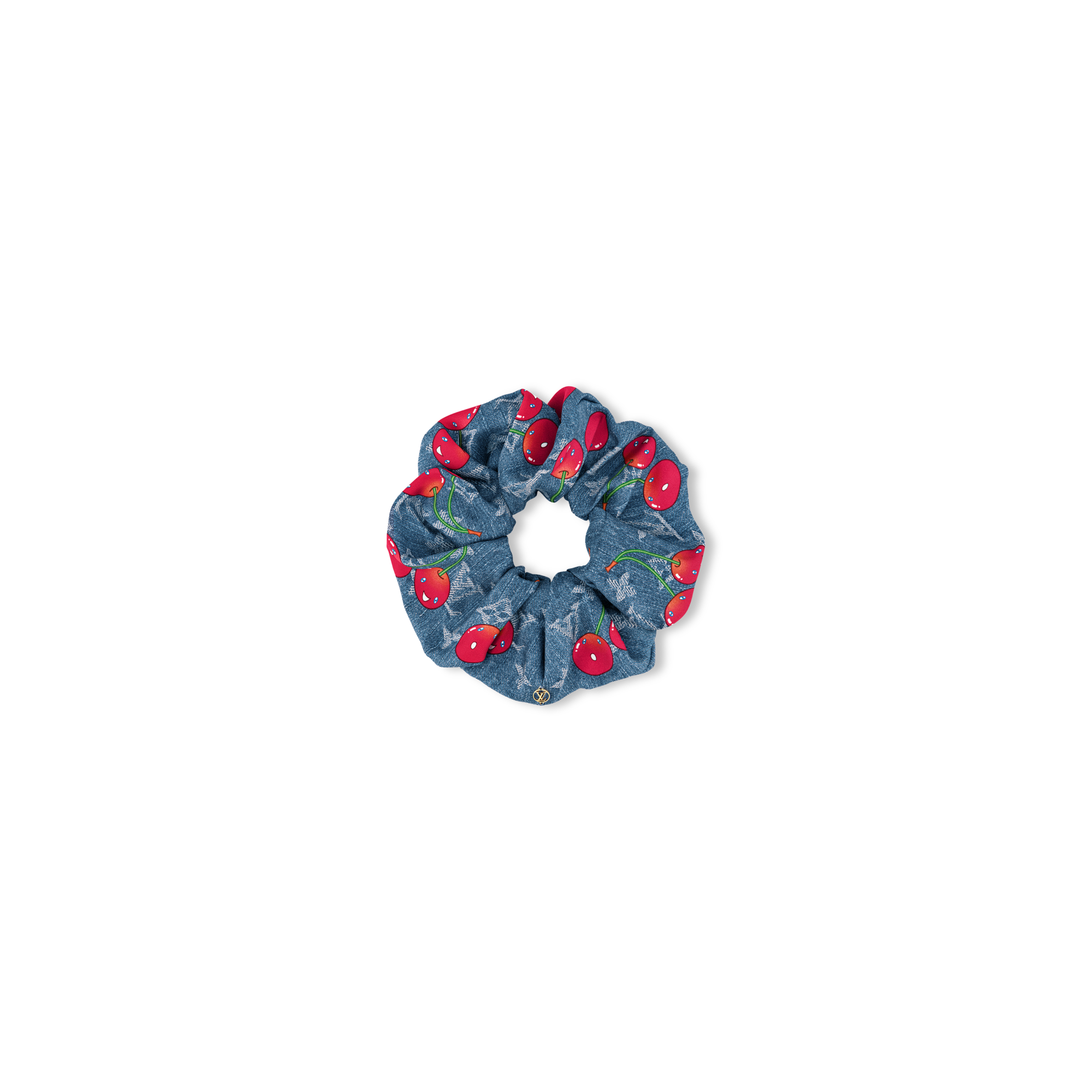 S00 Accessories Hair Accessories LV x TM Denim Cerise Scrunchy | Louis Vuitton ® (Product zoom)
