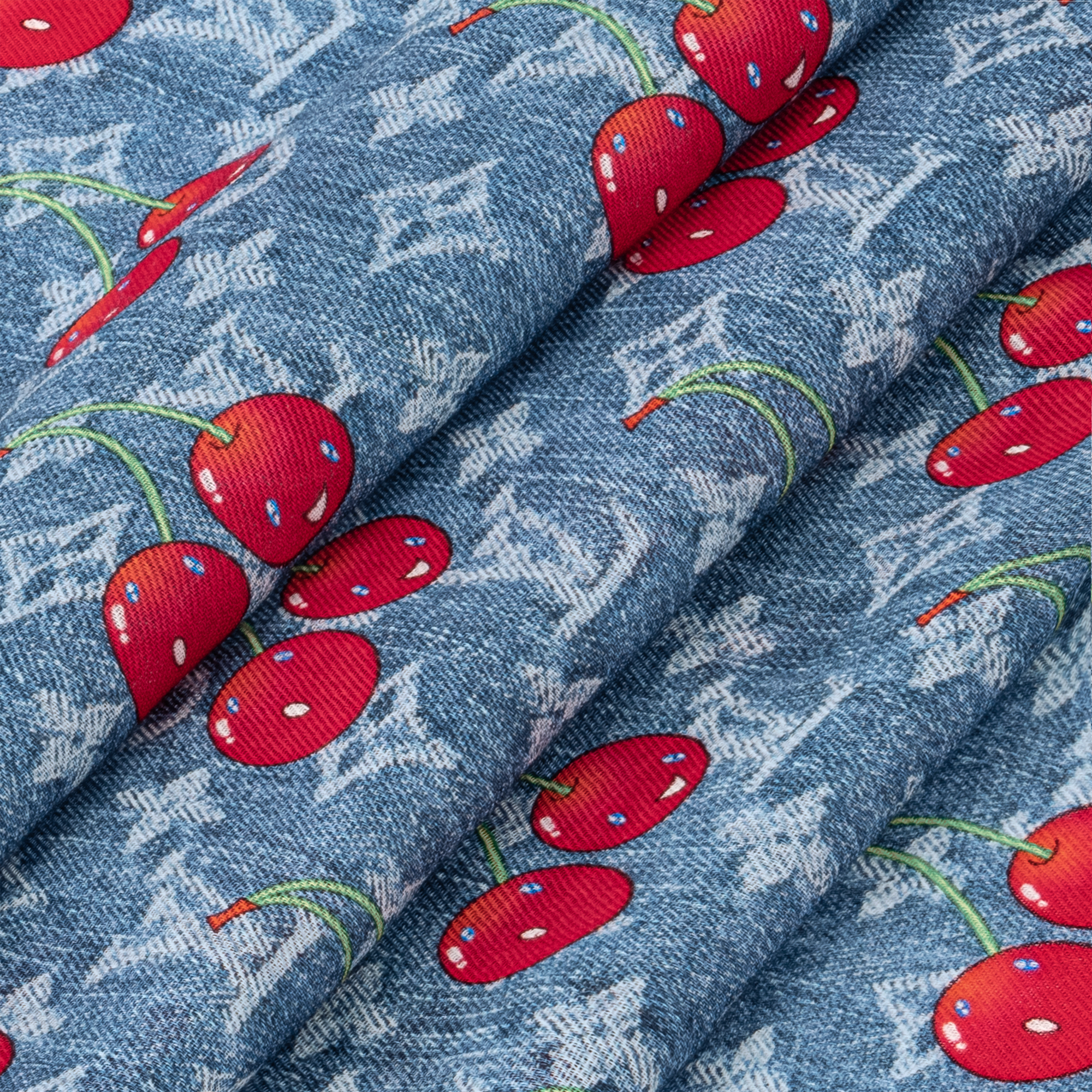 S00 Accessories Shawls and Stoles LV x TM Denim Cerise Shawl | Louis Vuitton ® (Product zoom)