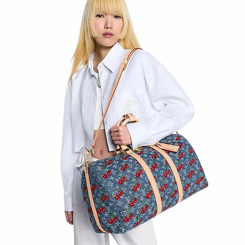 Monogram Denim Travel All Luggage and Accessories LV x TM Keepall Bandoulière 45 | Louis Vuitton ® (Product zoom)