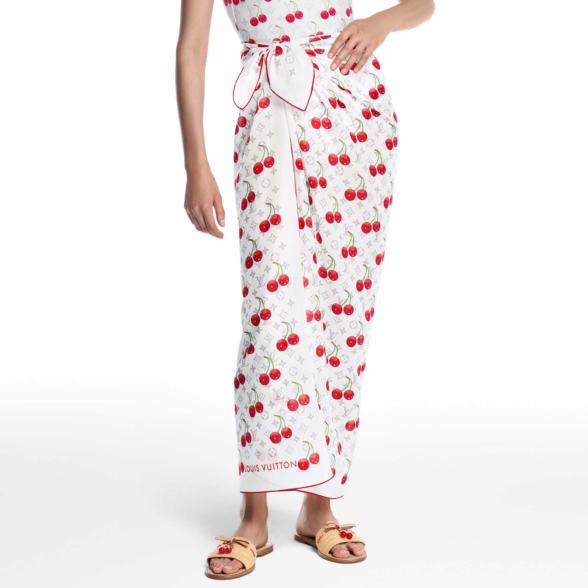 S00 Accessories Shawls and Stoles LV x TM Monogram Cerise Shawl | Louis Vuitton ® (Product zoom)