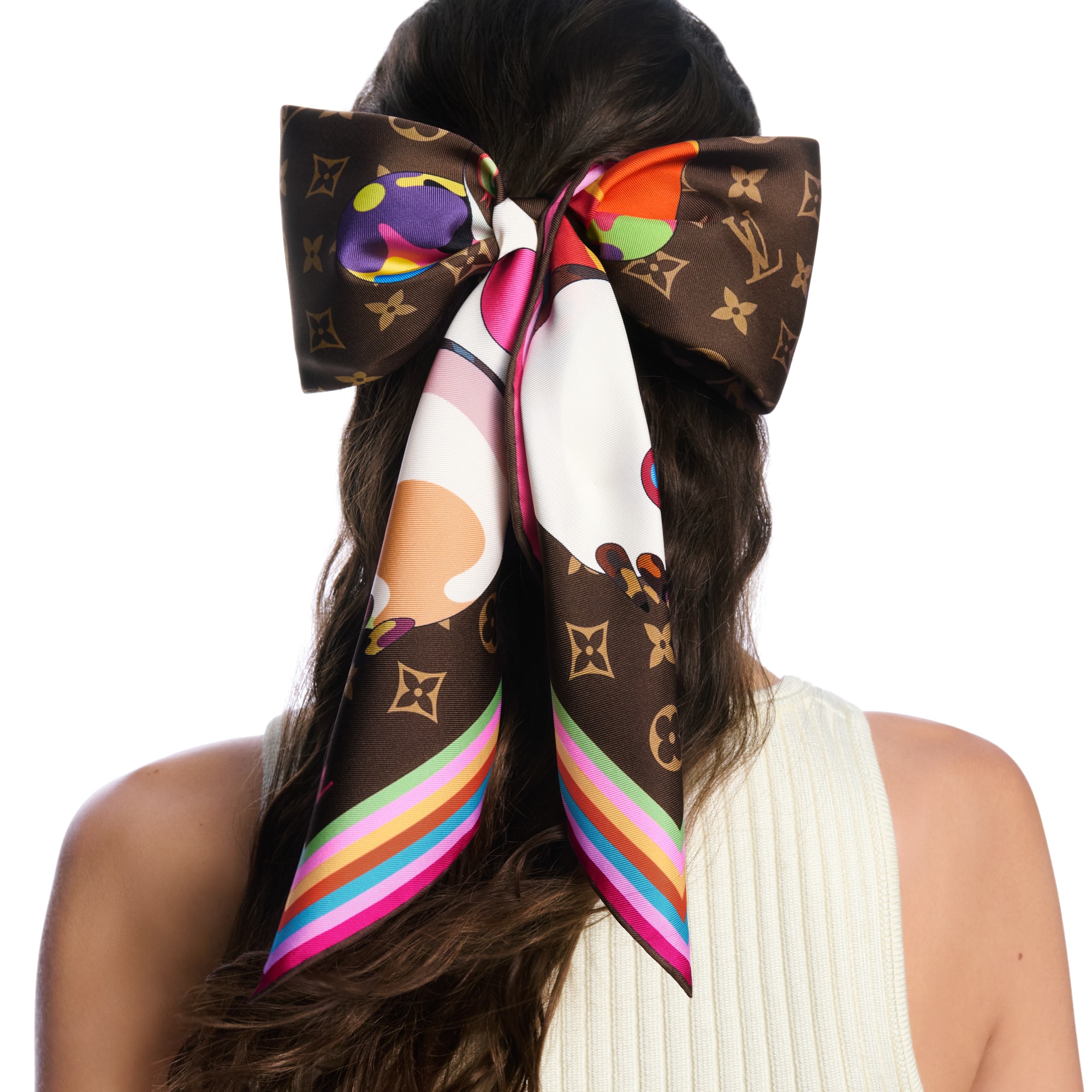S00 Accessories Silk Squares and Bandeaus  LV x TM Monogram Superflat Characters Square 70 | Louis Vuitton ® (Product zoom)