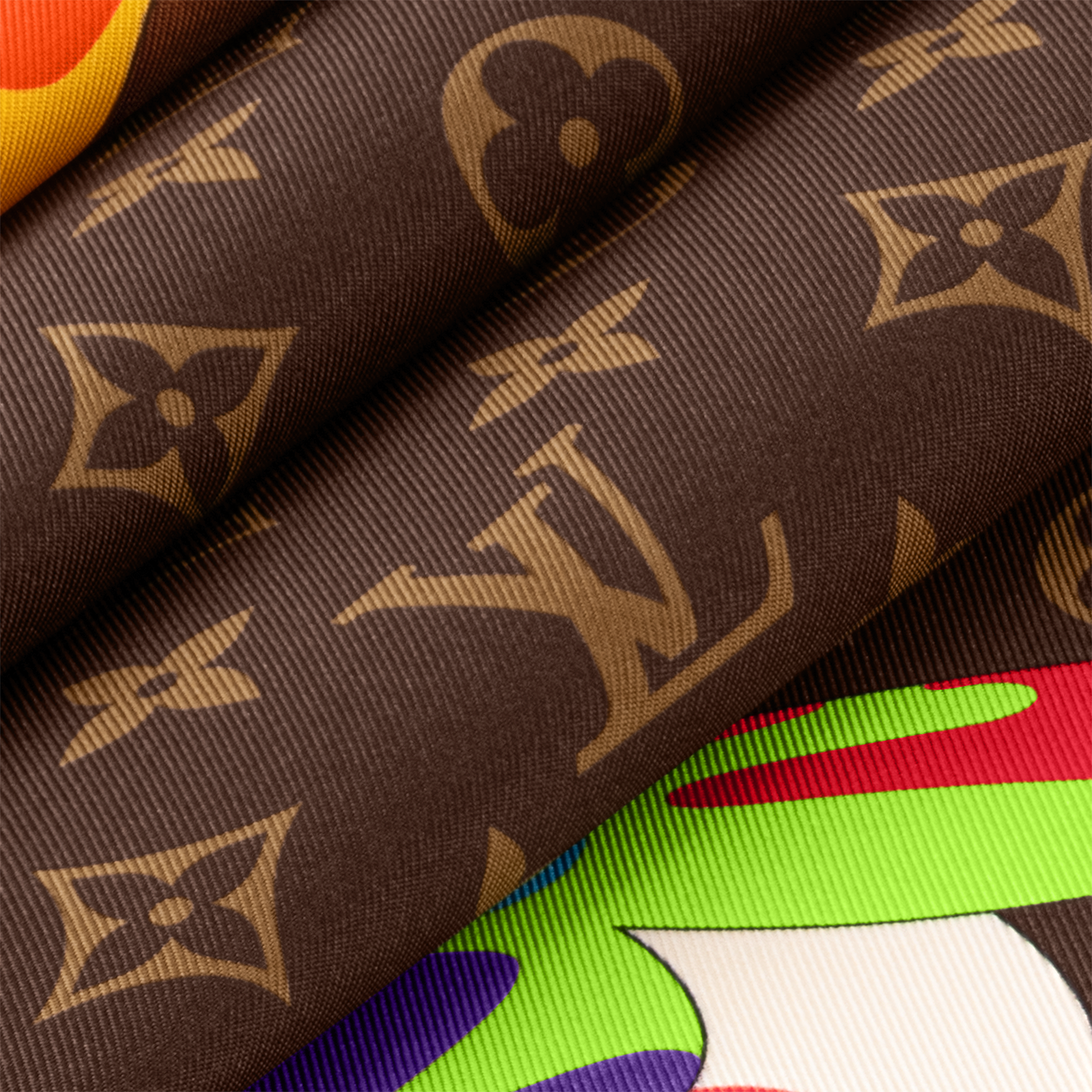 S00 Accessories Silk Squares and Bandeaus  LV x TM Monogram Superflat Characters Square 70 | Louis Vuitton ® (Product zoom)