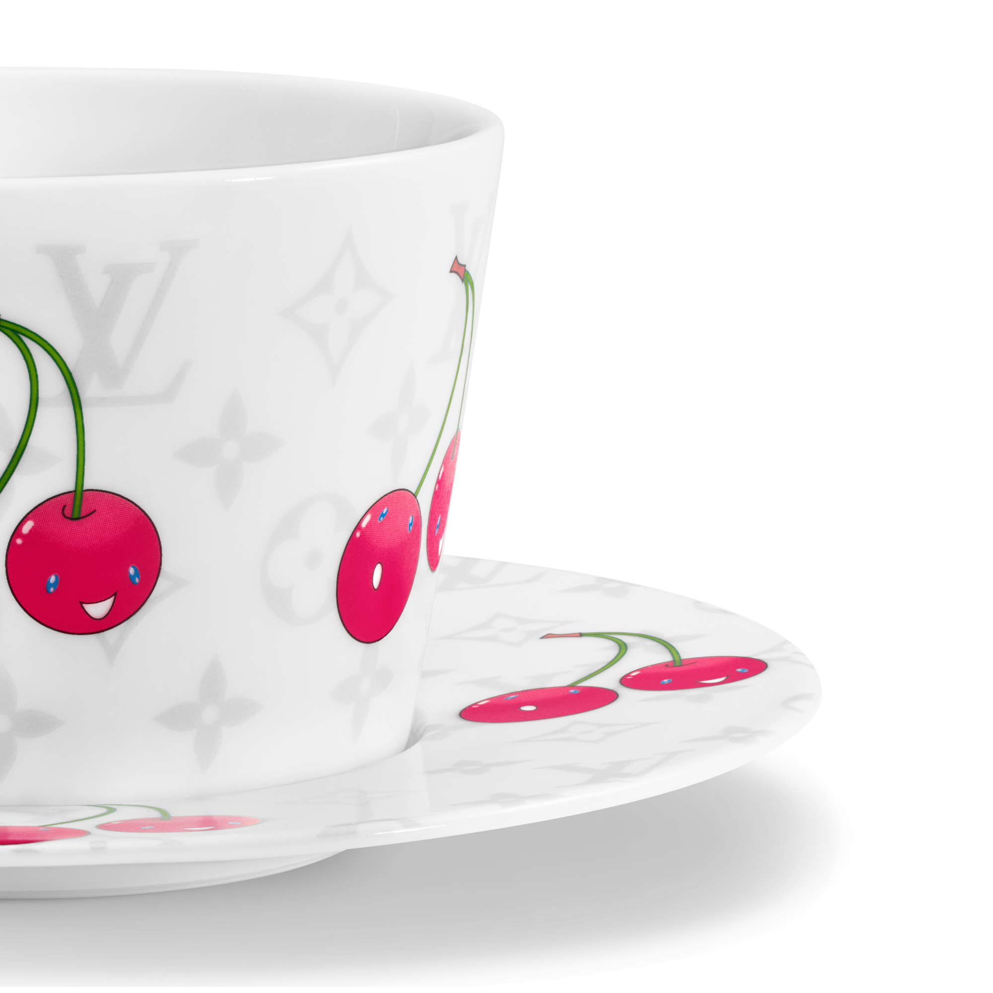 Monogram Cerises Home and Art of Dining Art of Dining LV x TM Set of 2 Teacups and Saucers | Louis Vuitton ® (Product zoom)