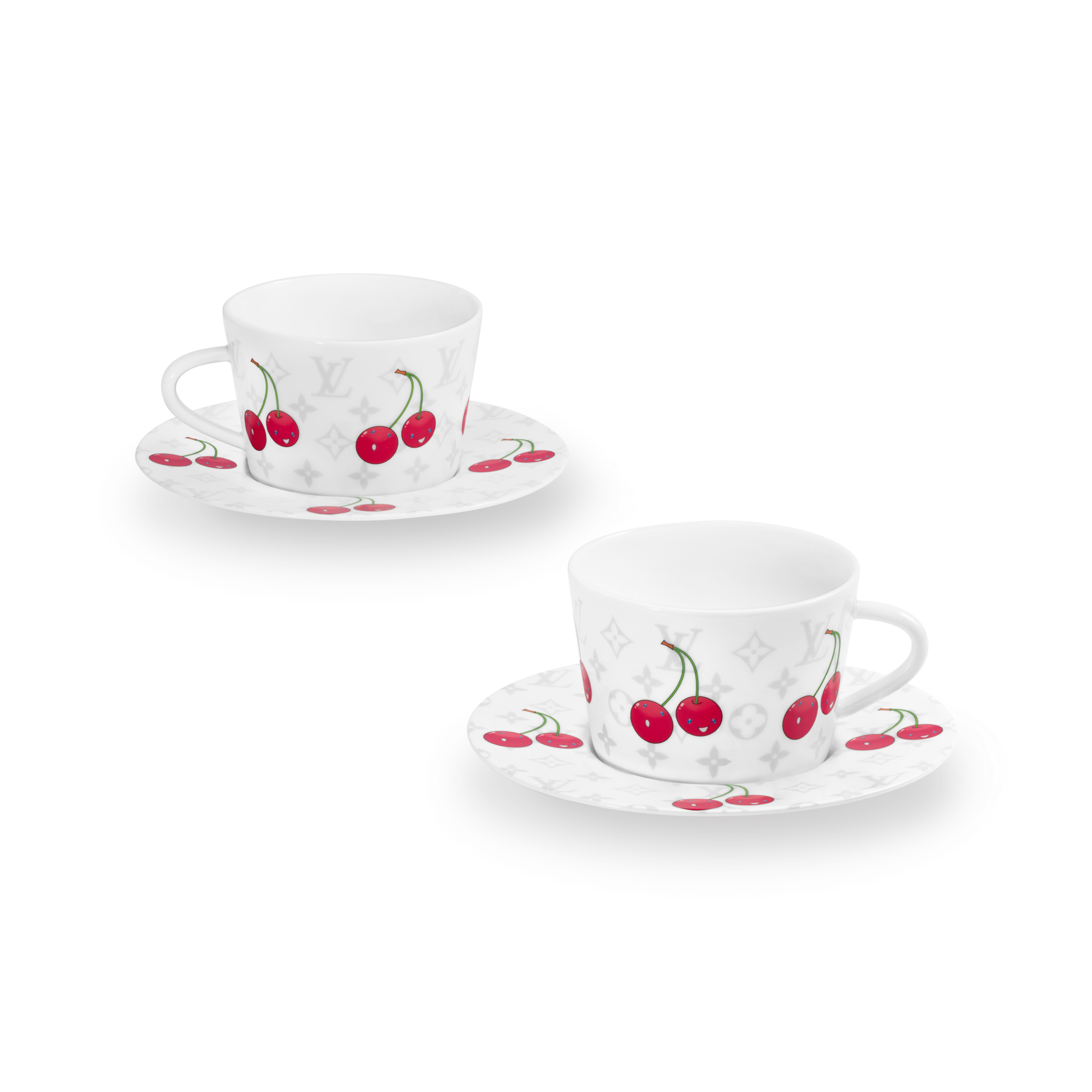 Monogram Cerises Home and Art of Dining Art of Dining LV x TM Set of 2 Teacups and Saucers | Louis Vuitton ® (Product zoom)