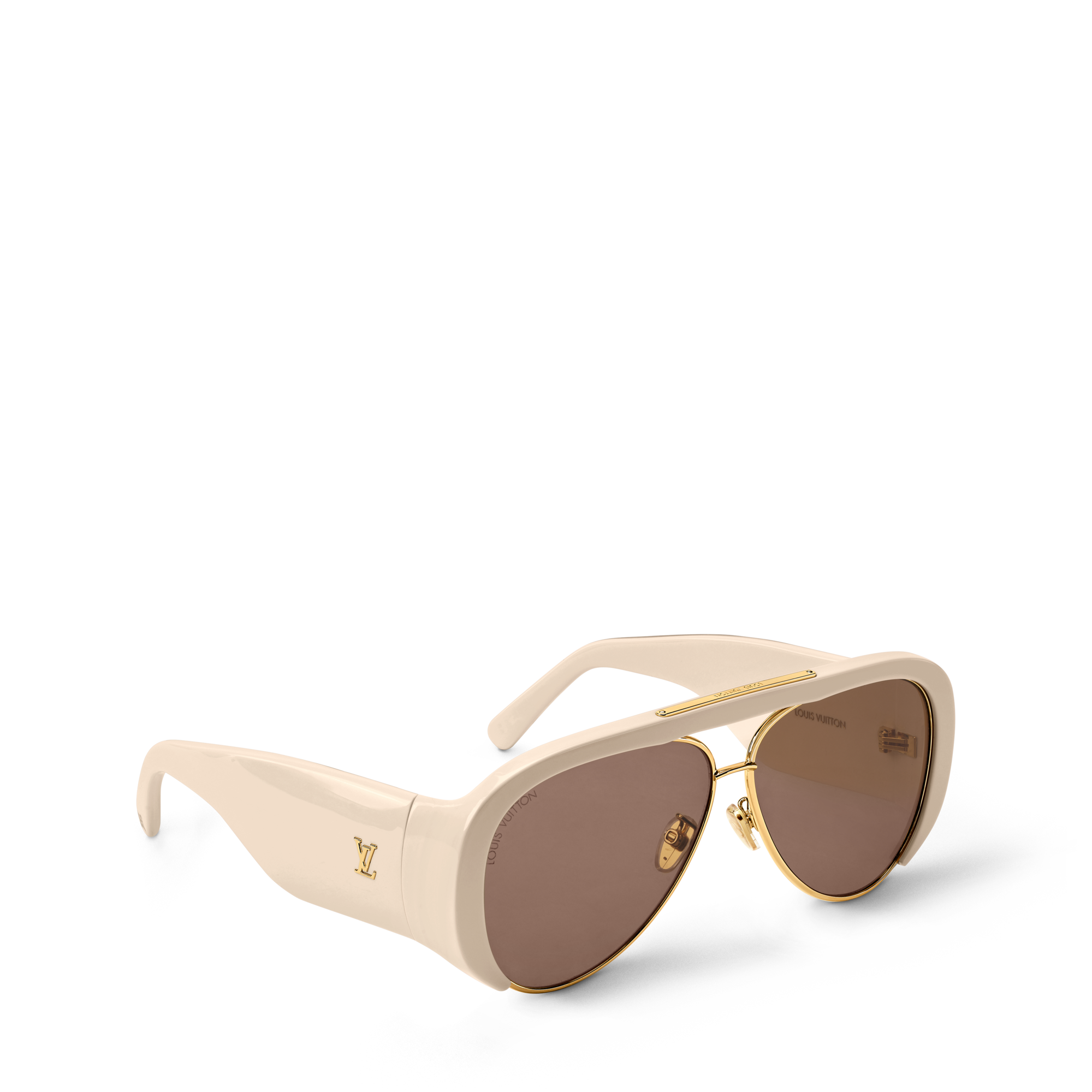 Louis Vuitton Brown Aviator Sunglasses with LV Bridge Logo and imprint on lens Louis Vuitton Aviator Sunglasses – Brown | Mercari main image 2