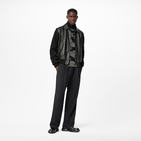 Ready-to-Wear Coats and Outerwear LVSE Embossed Monogram Mix Leather Blouson | Louis Vuitton ® (Product zoom)