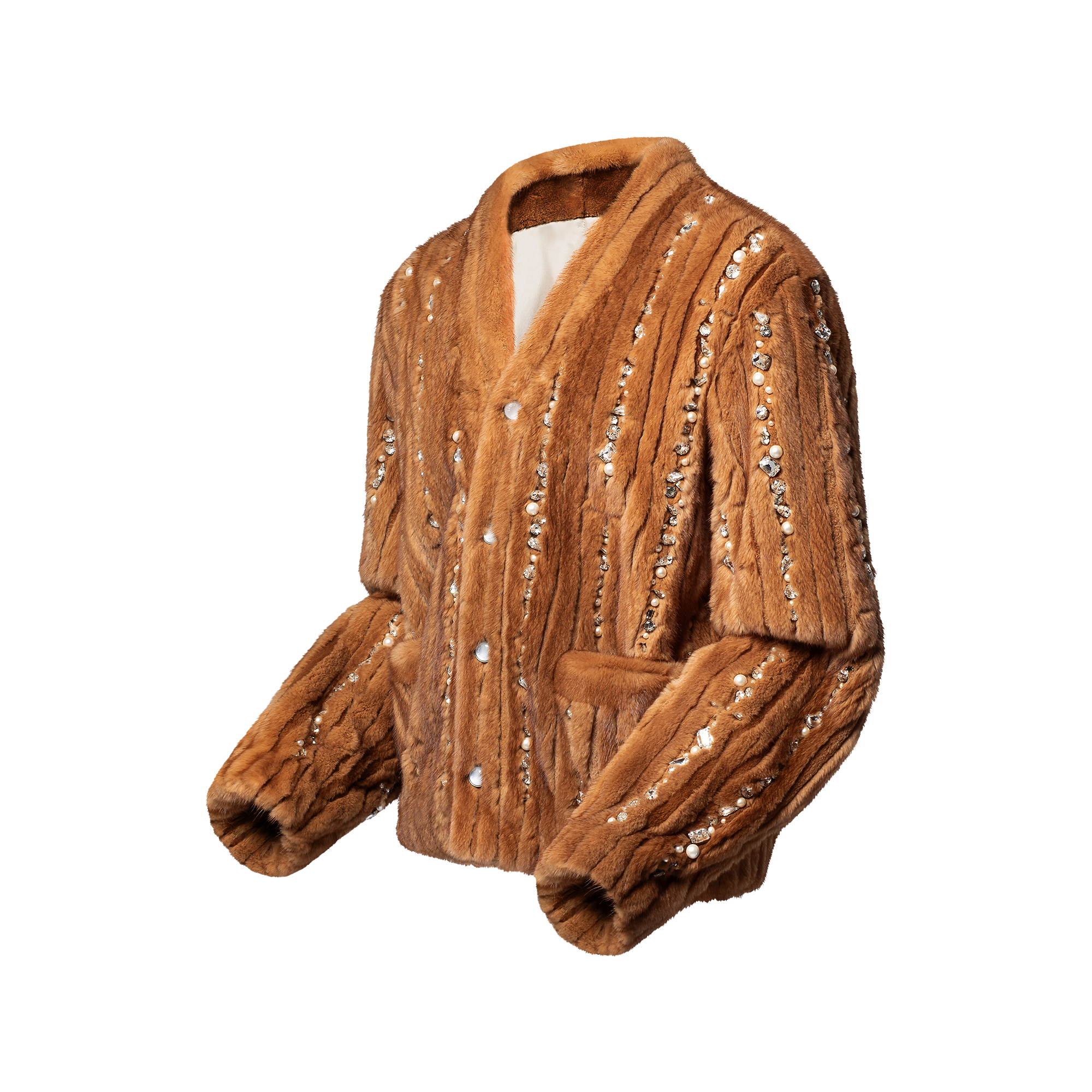 Made To Order Embellished Mink Cardigan