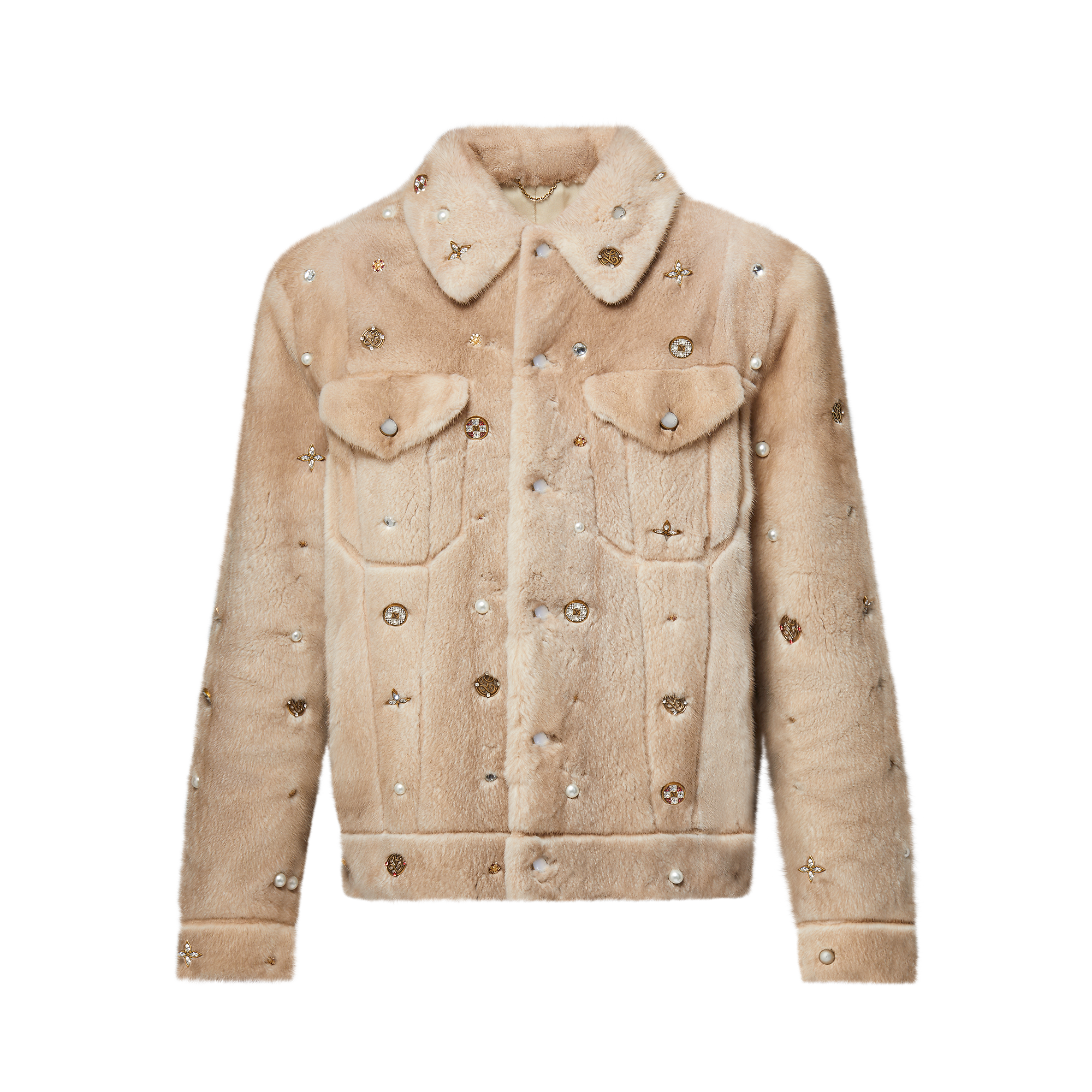 Made To Order Embellished Mink Trucker Jacket