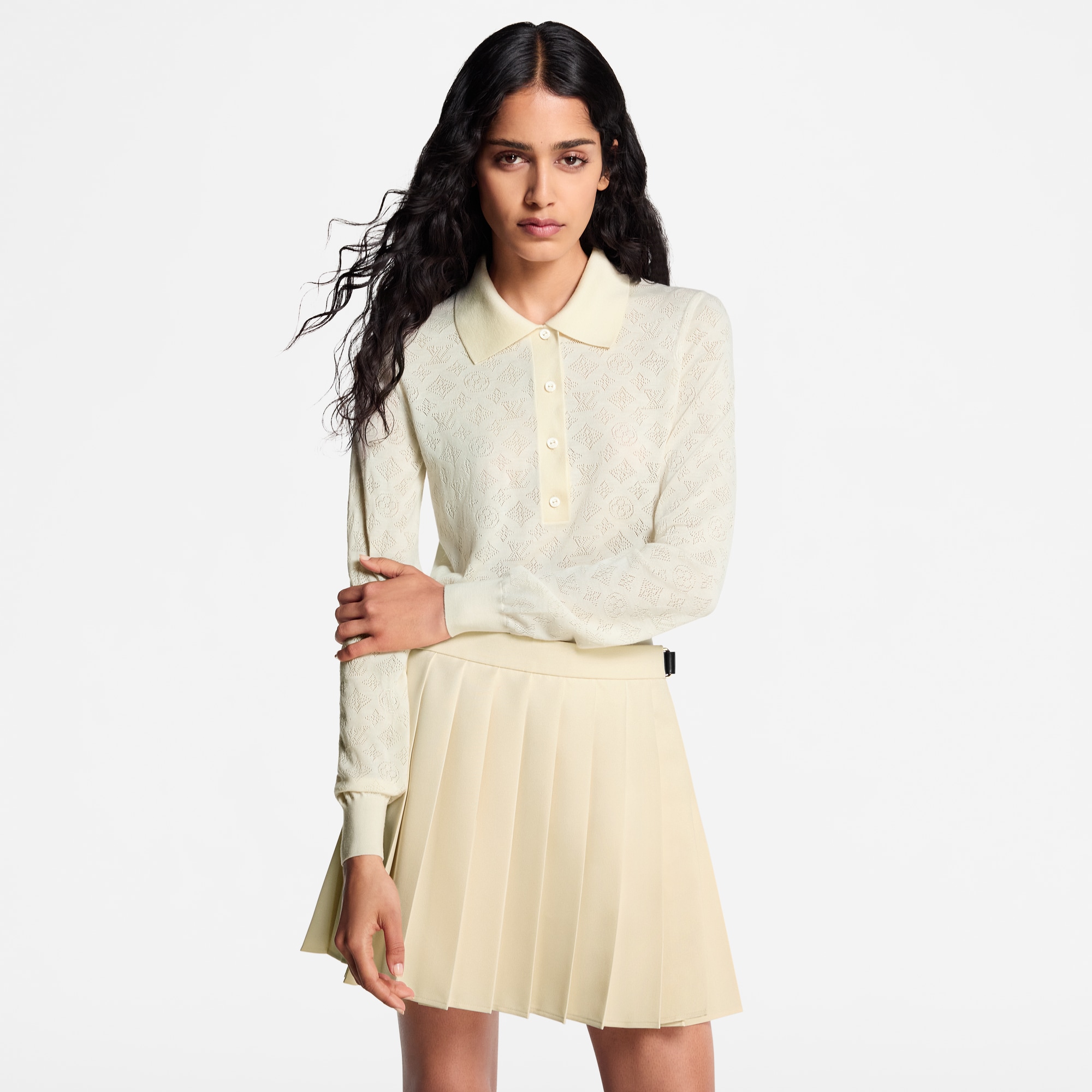  Ready-to-Wear Knitwear Mahina Long-Sleeved Polo Top | Louis Vuitton ® (Product zoom)