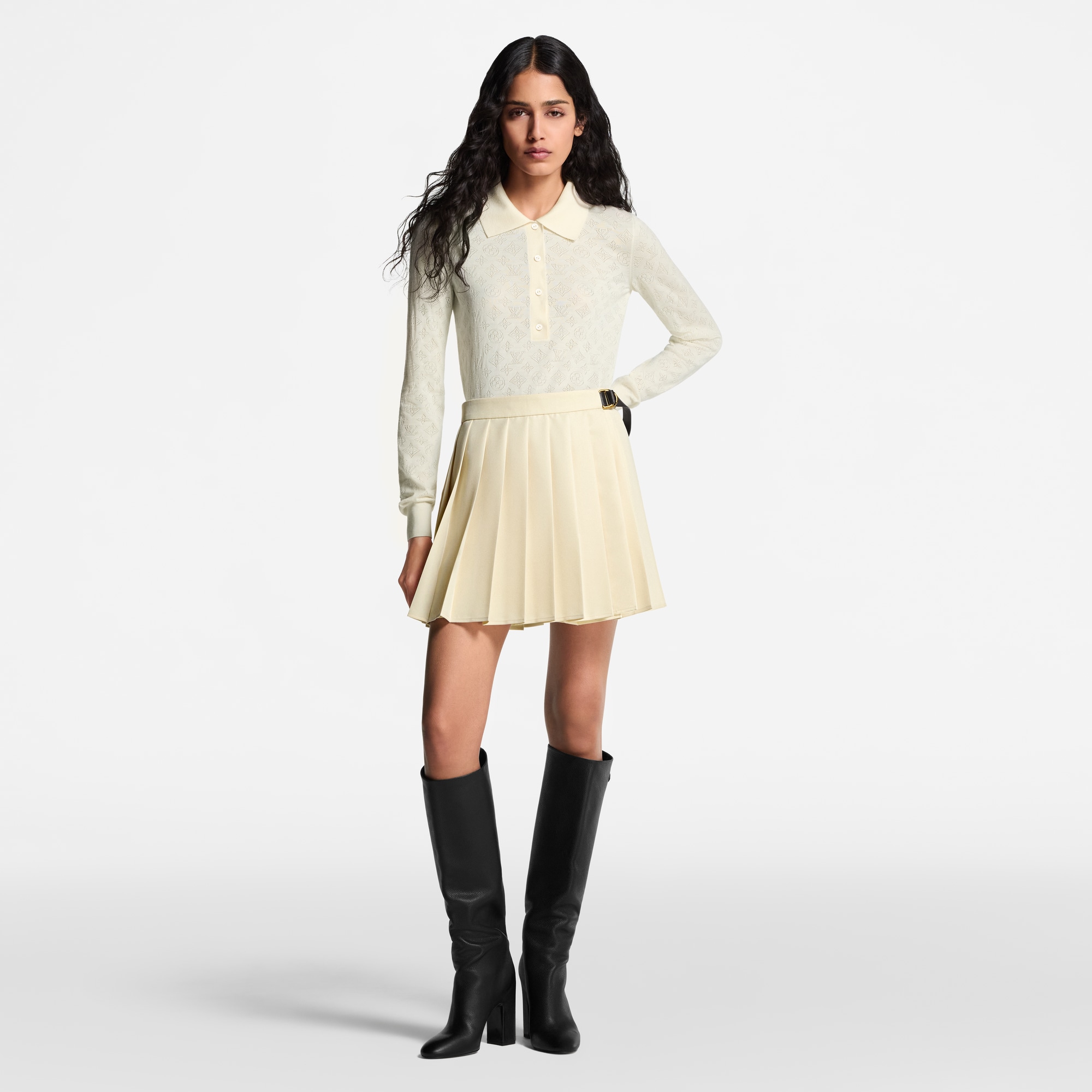  Ready-to-Wear Knitwear Mahina Long-Sleeved Polo Top | Louis Vuitton ® (Product zoom)