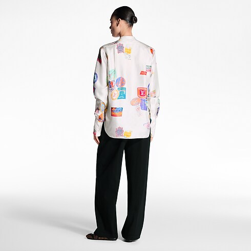 Ready-to-Wear Tops Mahina Patch Silk Shirt | Louis Vuitton ® (Product zoom)