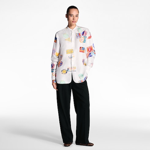 Ready-to-Wear Tops Mahina Patch Silk Shirt | Louis Vuitton ® (Product zoom)