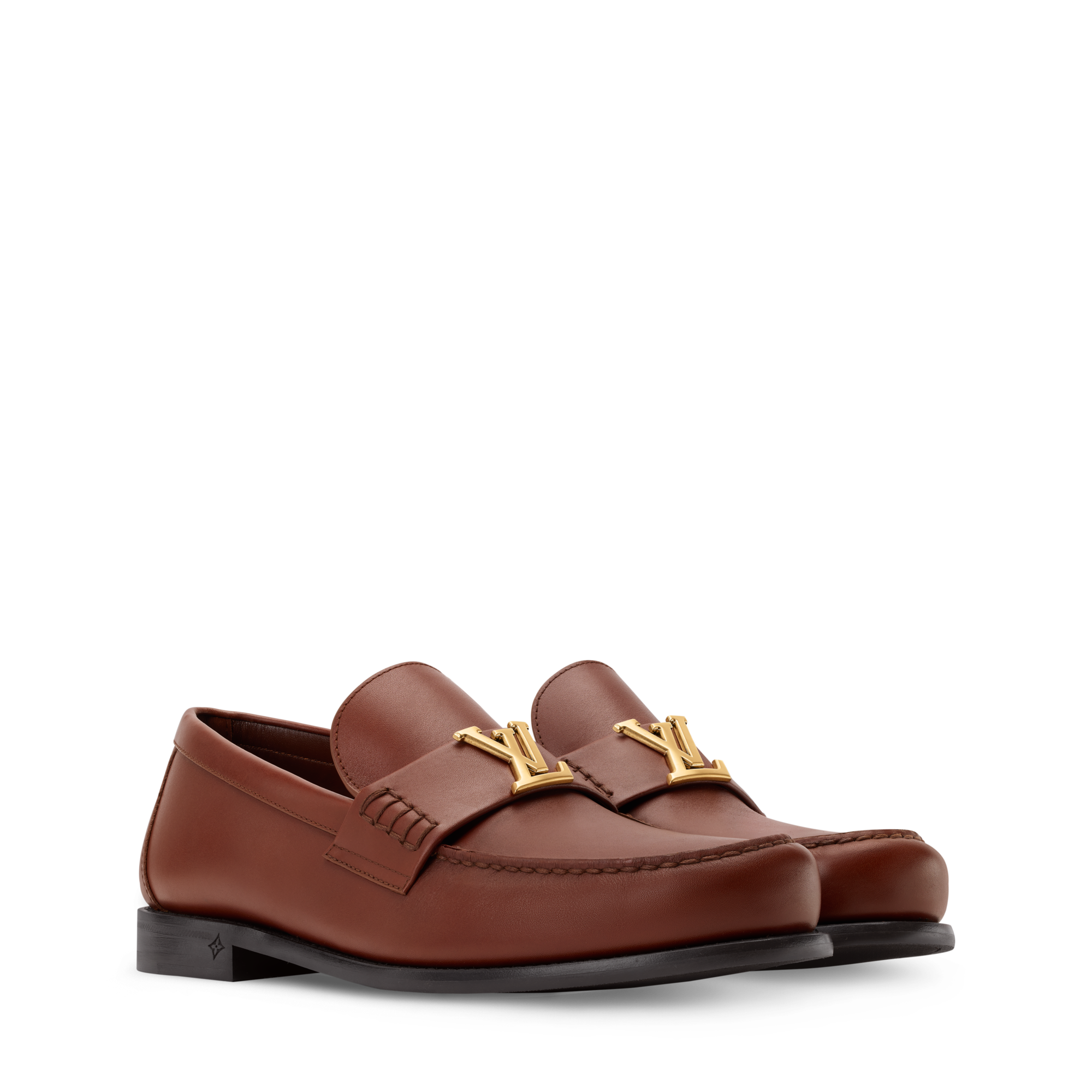Louis Vuitton Men Size UK 8.5 US 9.5 Brown Leather Penny Loafer Dress Shoes Louis Vuitton Pre-Loved Damier penny loafers for Men - Brown  main image 3