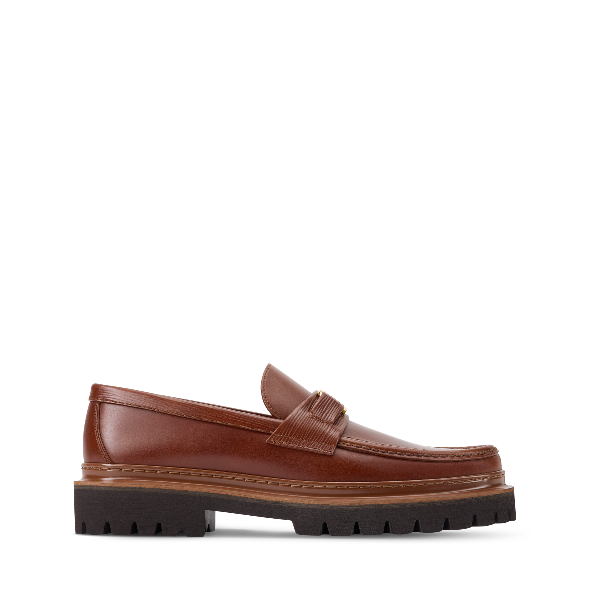 Louis Vuitton Men Size UK 8.5 US 9.5 Brown Leather Penny Loafer Dress Shoes Louis Vuitton Pre-Loved Damier penny loafers for Men - Brown  main image 4
