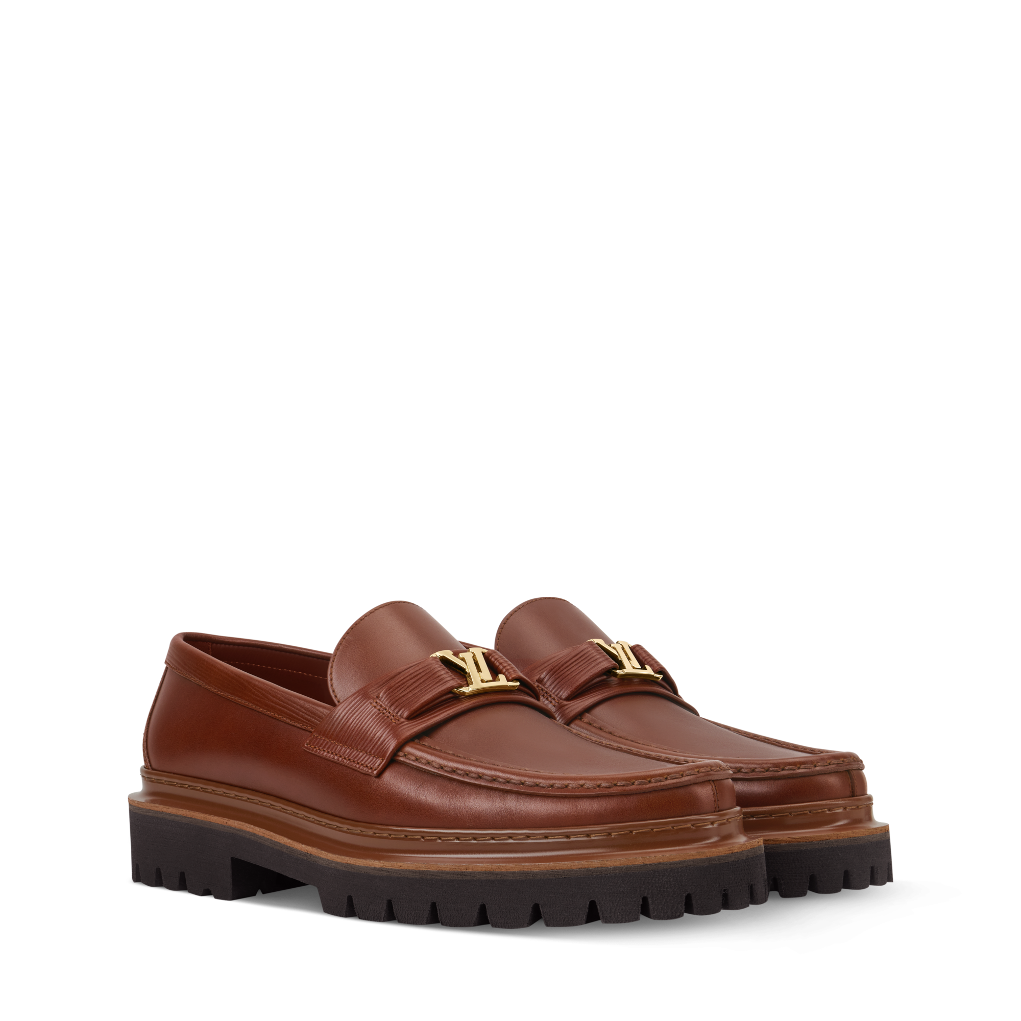 LOUIS VUITTON ブラウン メジャーローファー 7.0 Louis Vuitton 