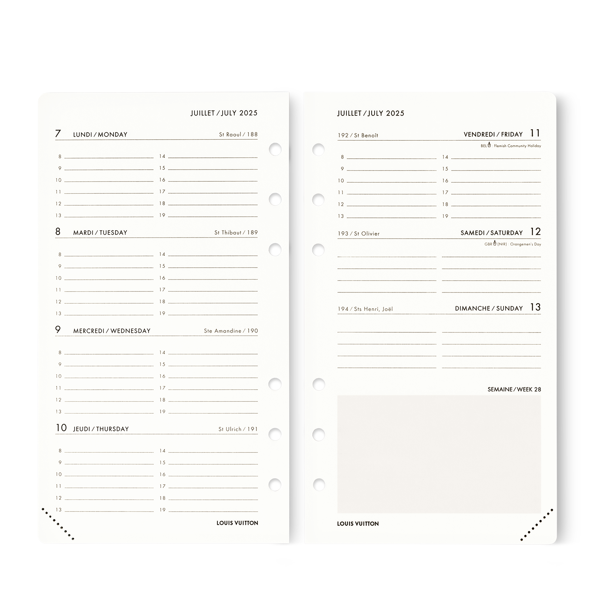  Library Office and Writing Medium Functional Weekly Agenda Refill 2025 | Louis Vuitton ® (Product zoom)