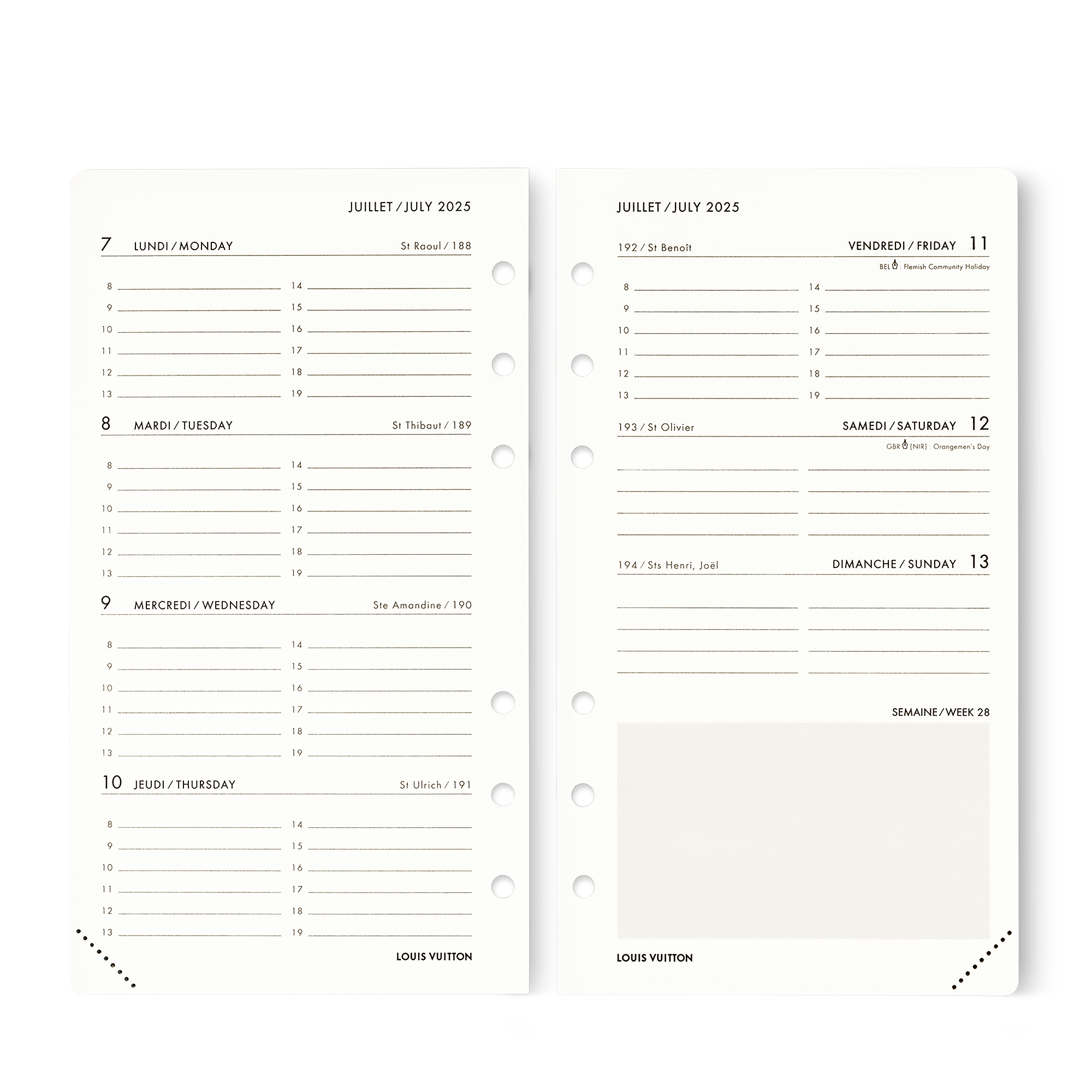Medium Functional Weekly Agenda Refill 2025