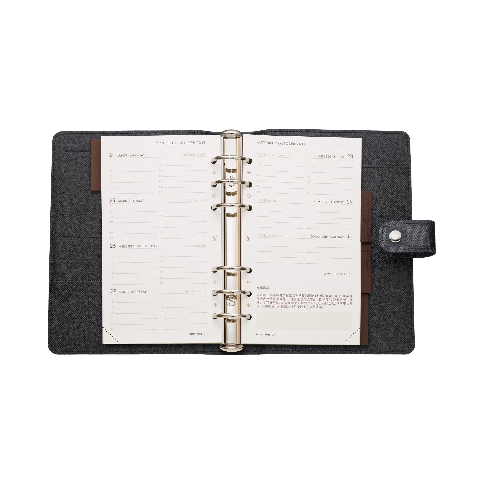 Damier Graphite Canvas Library Office and Writing Medium Ring Agenda Cover | Louis Vuitton ® (Product zoom)