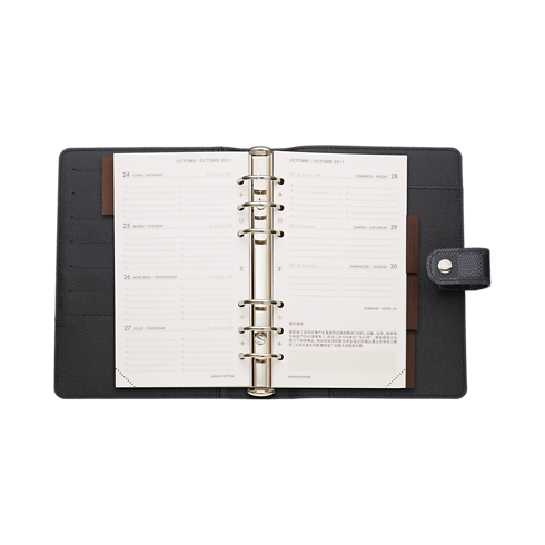 Damier Graphite Canvas Library Office and Writing Medium Ring Agenda Cover | Louis Vuitton ® (Product zoom)
