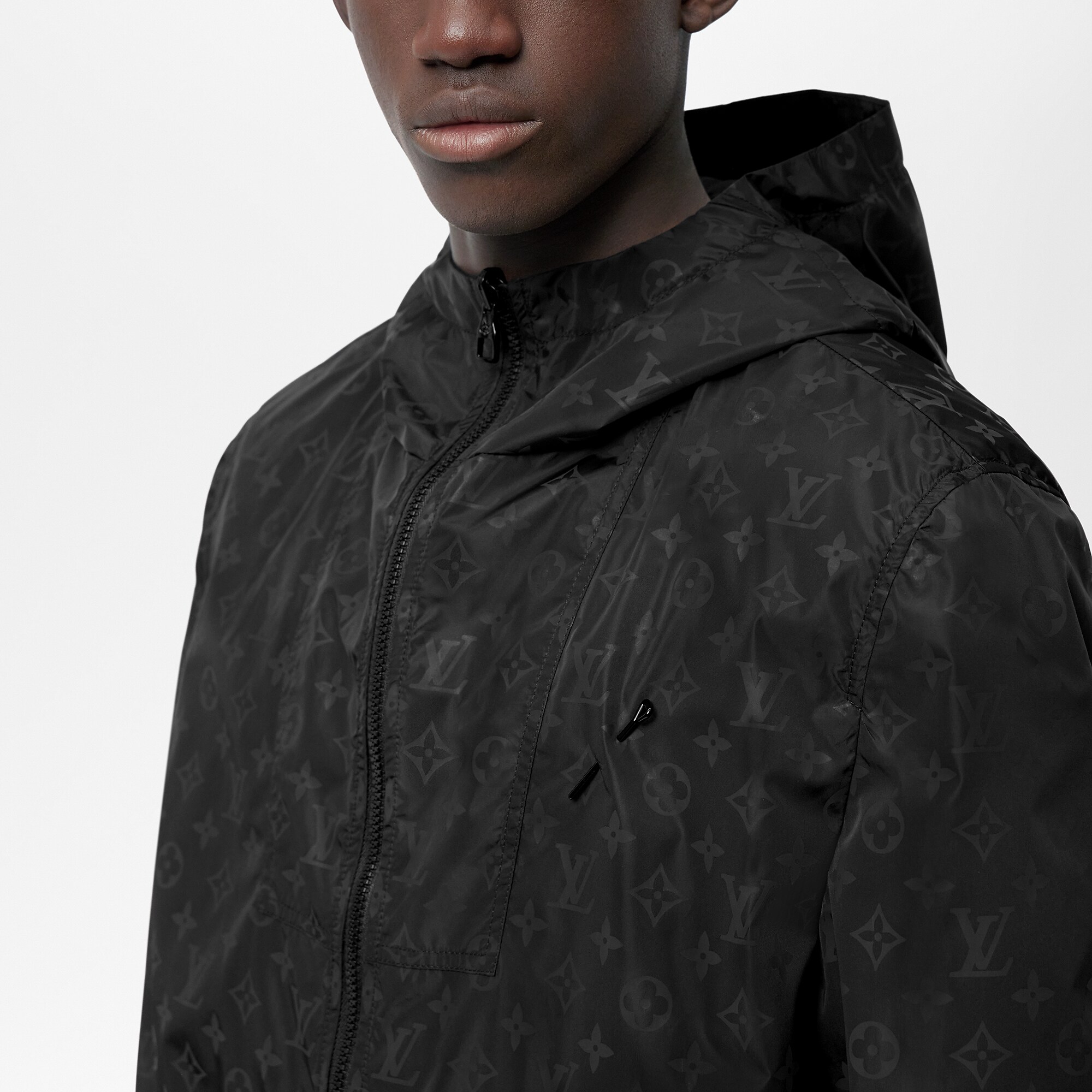 Mid-Length Monogram Nylon Windbreaker