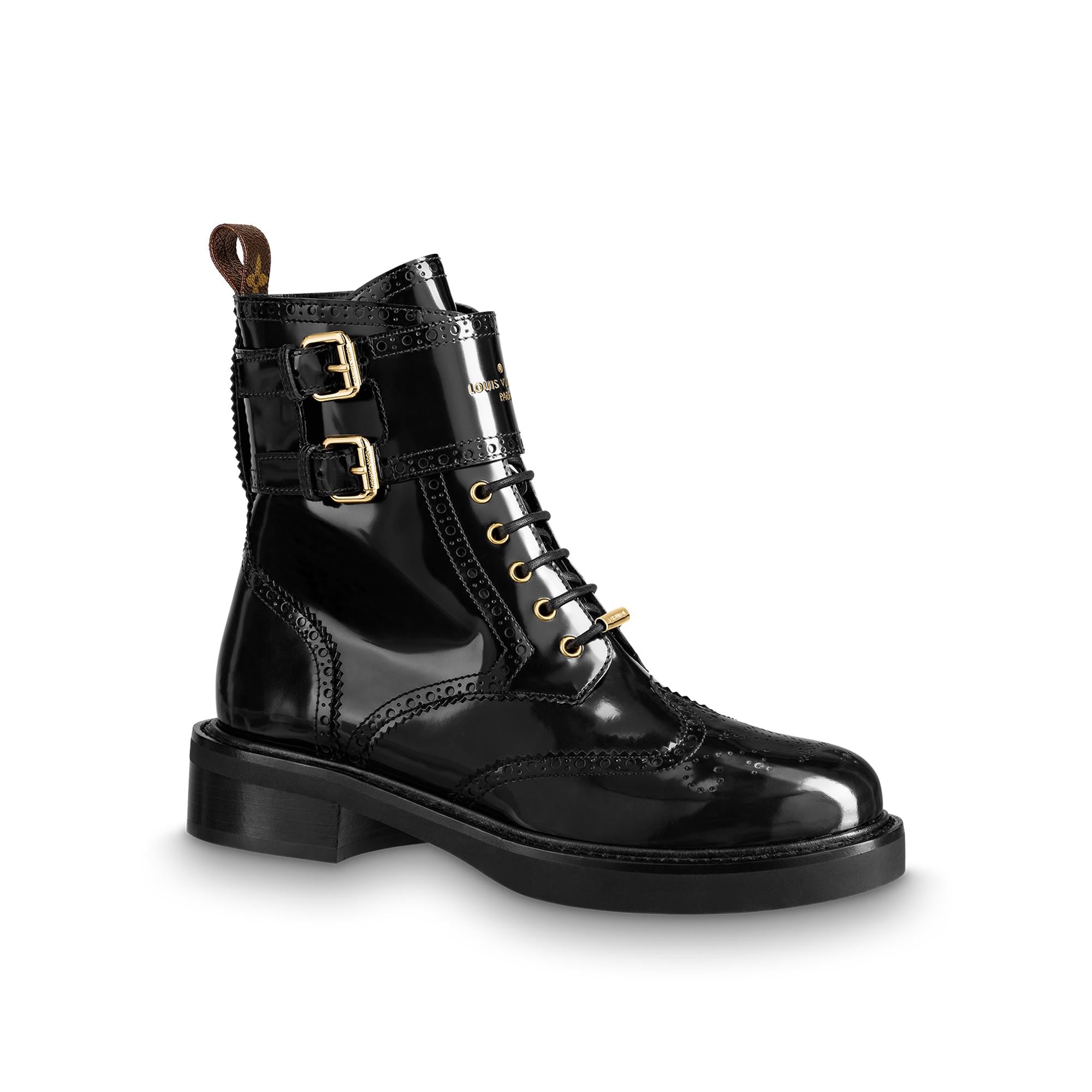louis vuitton black combat boots