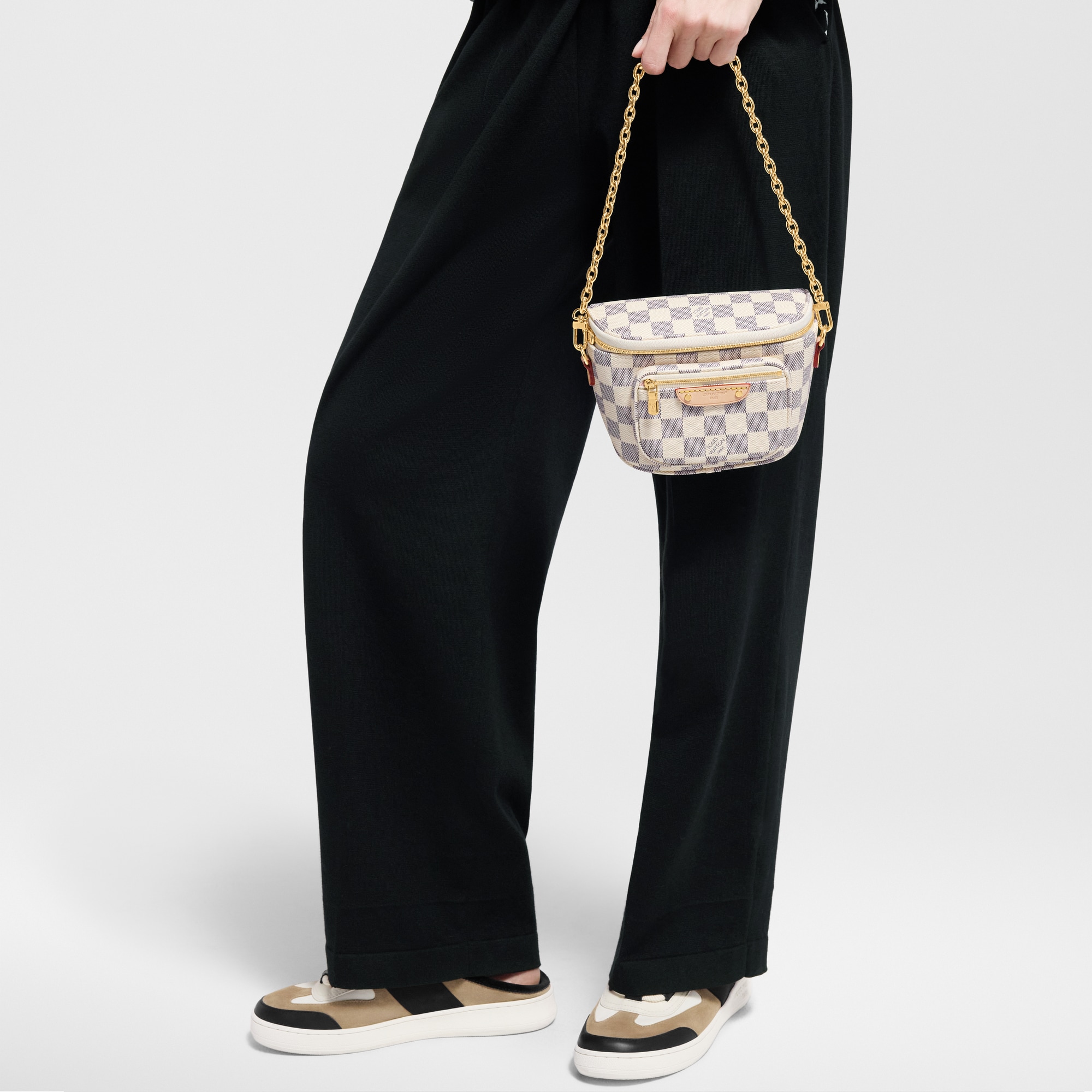 Damier Azur Small Leather Goods Wallets on Chain and Nano Bags Mini Bumbag | Louis Vuitton ® (Product zoom)