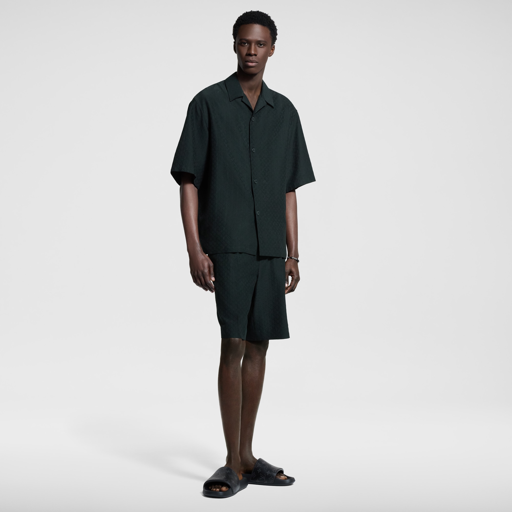  Ready-to-Wear Shirts Mini Monogram Silk-Cotton Blend Short-Sleeved Shirt | Louis Vuitton ® (Product zoom)