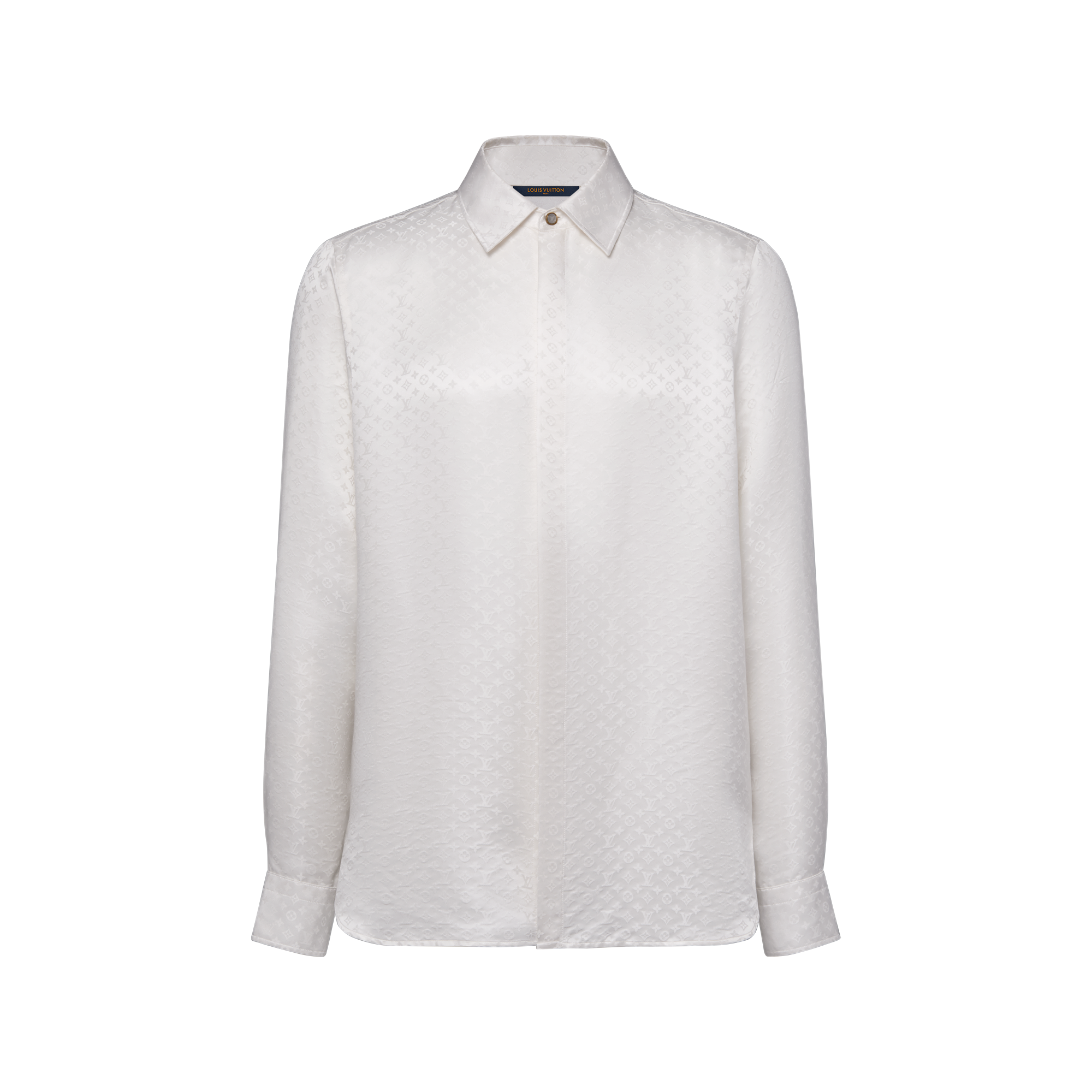 louis vuitton white dress shirt LOUIS VUITTON Long-sleeved Signature Shirt White. Size 5XL