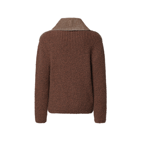 Mink Knit Zip Up Cardigan Back View