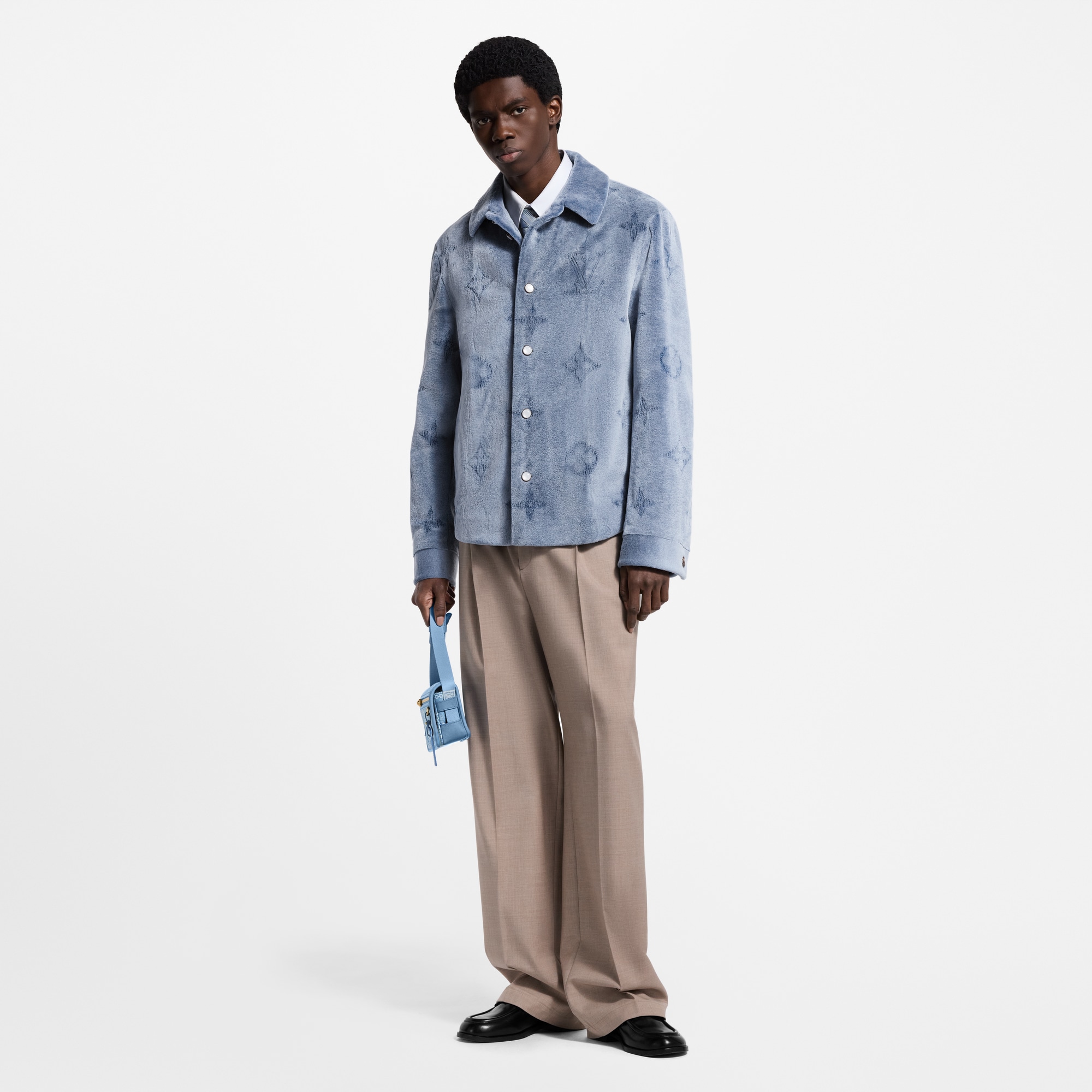  Ready-to-Wear Coats and Outerwear Mink Perforated Monogram Overshirt | Louis Vuitton ® (Product zoom)