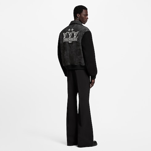 Ready-to-Wear Coats and Outerwear Mix Leather Varsity Blouson | Louis Vuitton ® (Product zoom)