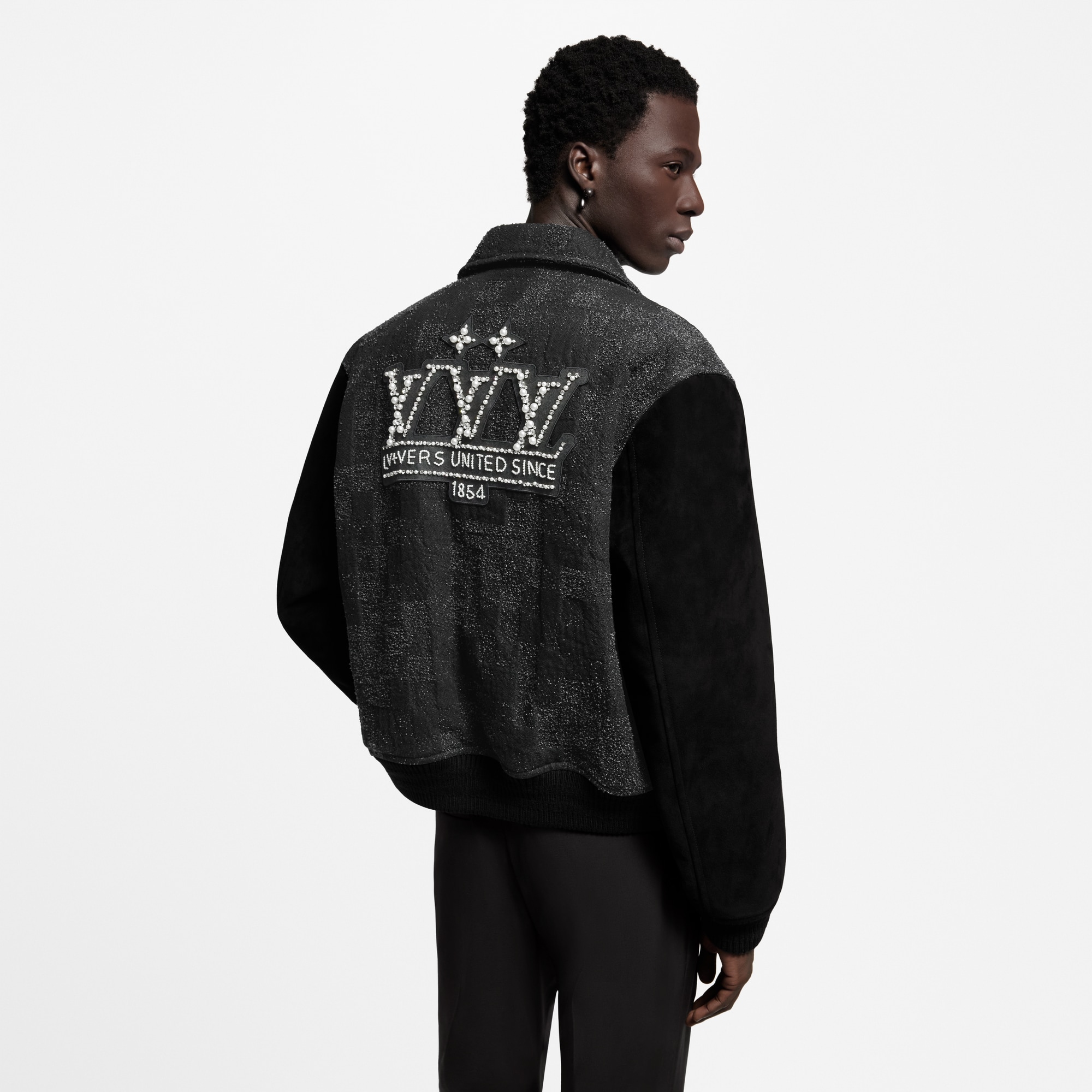  Ready-to-Wear Coats and Outerwear Mix Leather Varsity Blouson | Louis Vuitton ® (Product zoom)