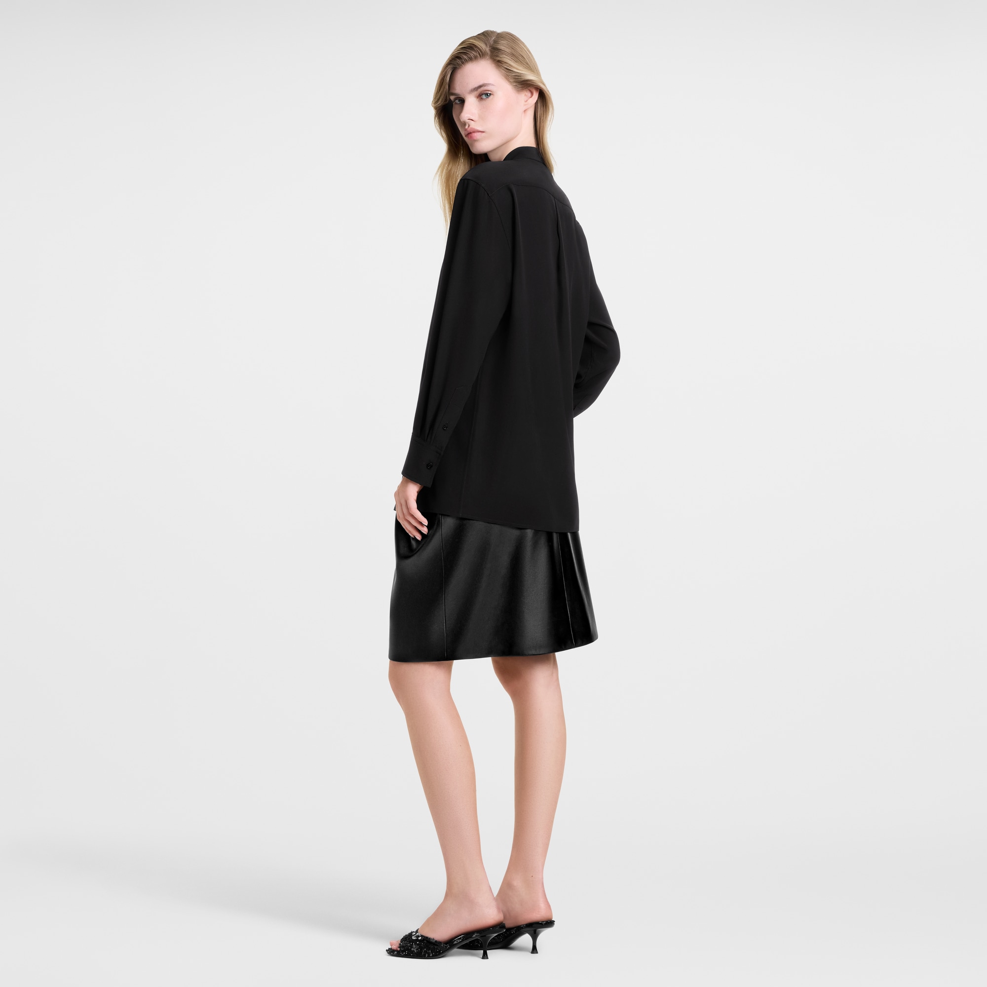  Ready-to-Wear Tops Monogram Accent Lavallière Blouse | Louis Vuitton ® (Product zoom)