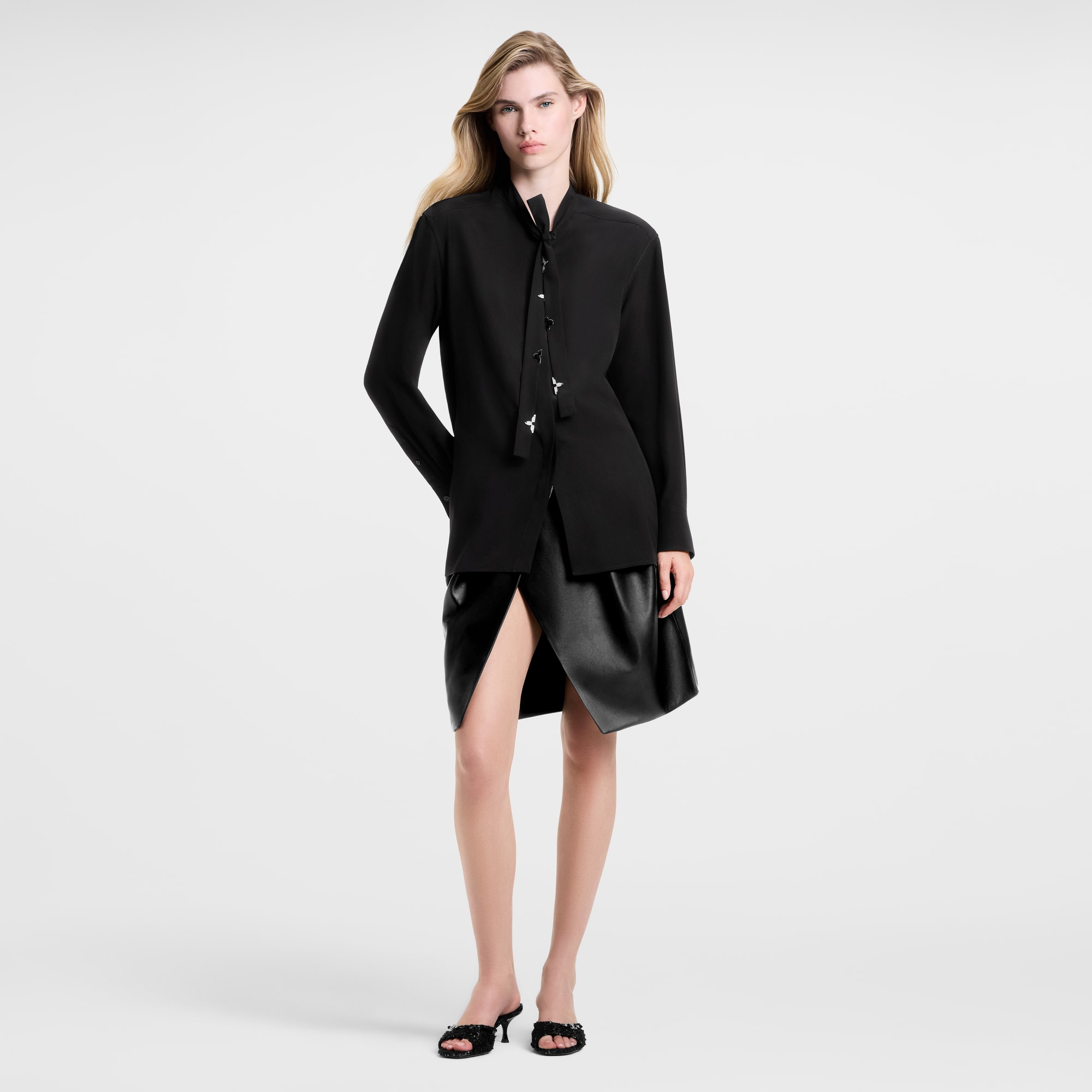  Ready-to-Wear Tops Monogram Accent Lavallière Blouse | Louis Vuitton ® (Product zoom)