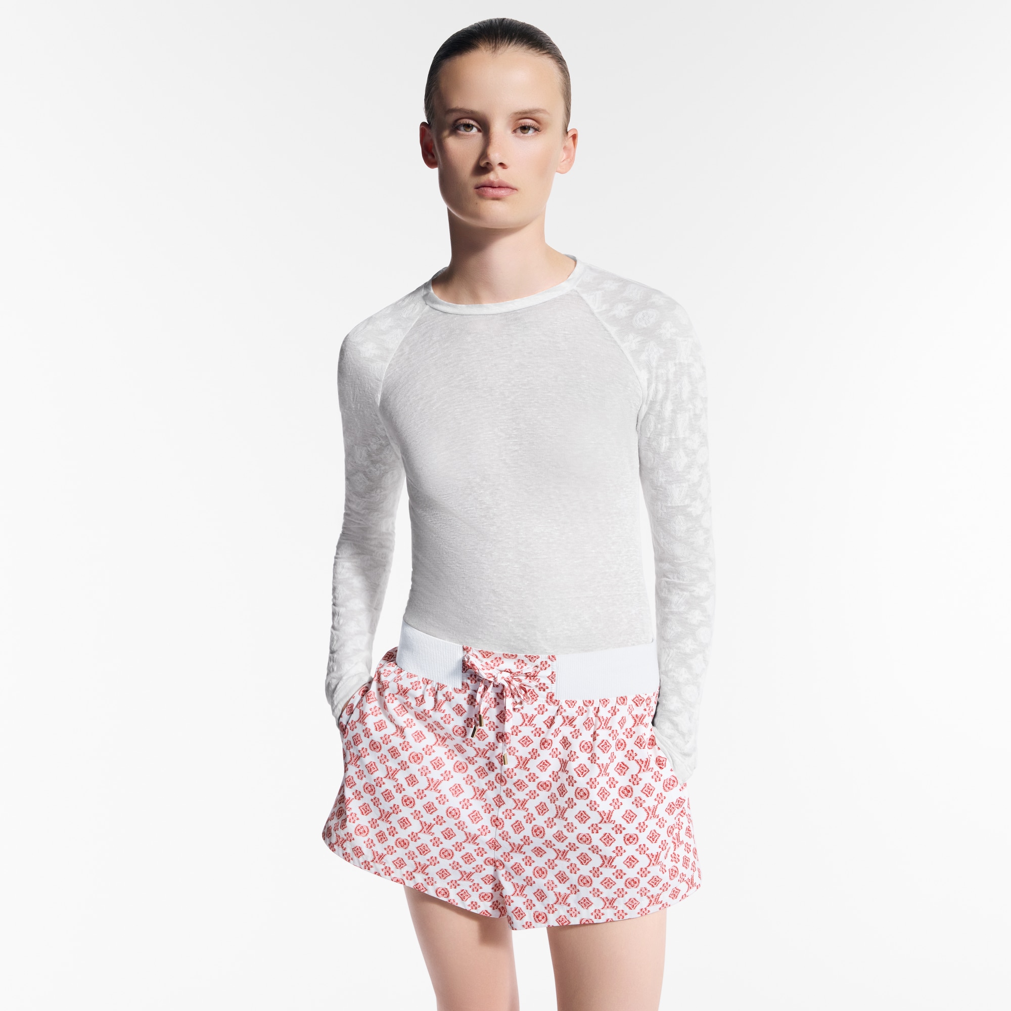  Ready-to-Wear Tops Monogram Accent Long-Sleeved Top  | Louis Vuitton ® (Product zoom)