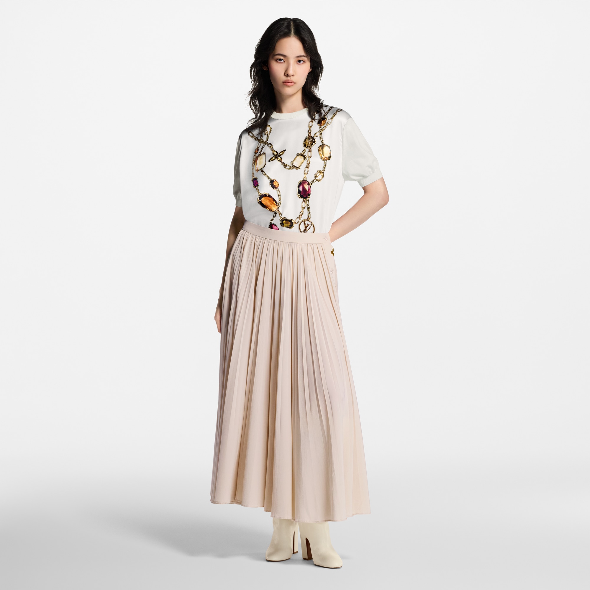  Ready-to-Wear Skirts and Shorts Monogram Accent Pleated Skirt | Louis Vuitton ® (Product zoom)