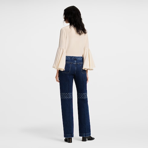 Ready-to-Wear Pants Monogram Accent Raw Denim Jeans | Louis Vuitton ® (Product zoom)