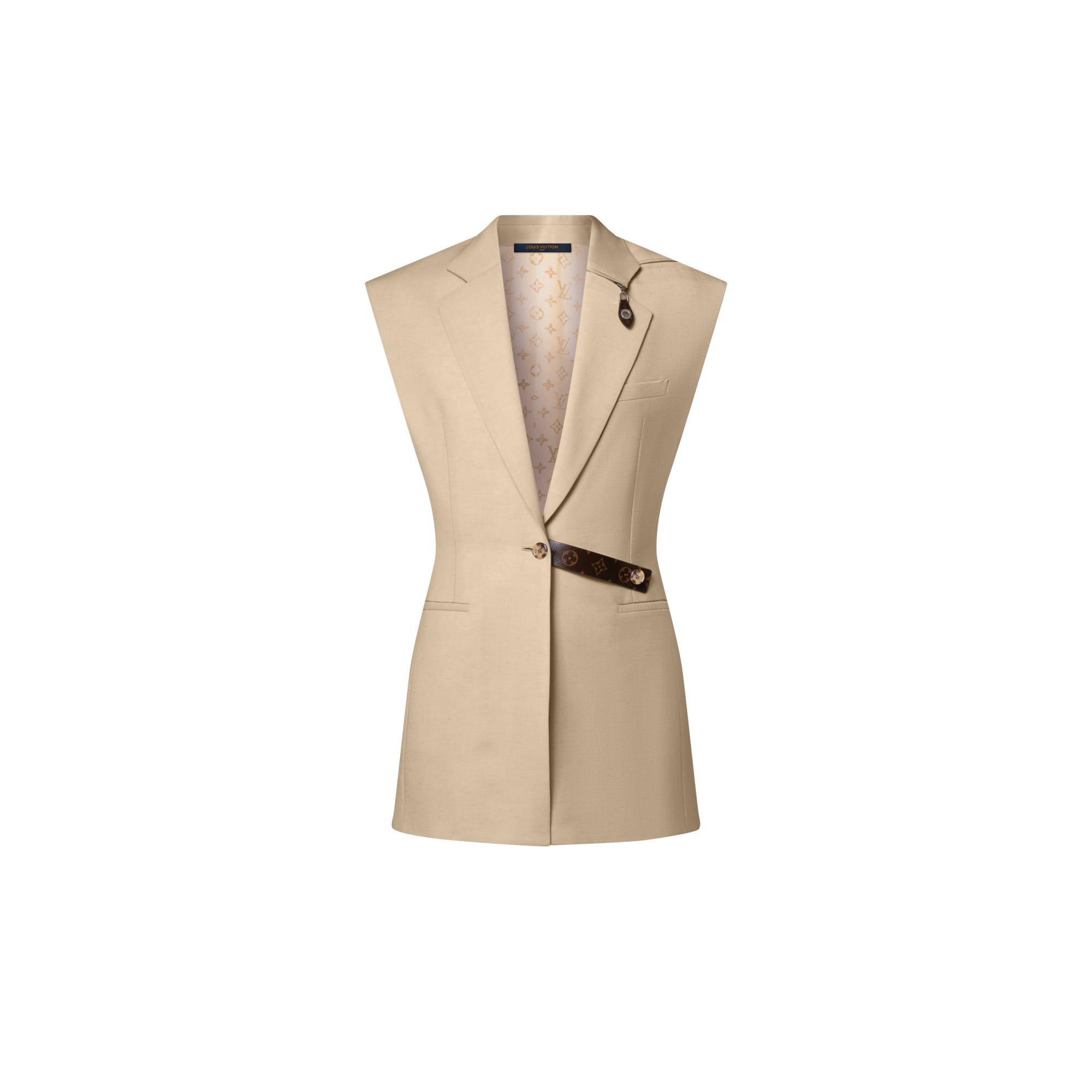  Ready-to-Wear Coats and Jackets Monogram Accent Sleeveless Blazer | Louis Vuitton ® (Product zoom)