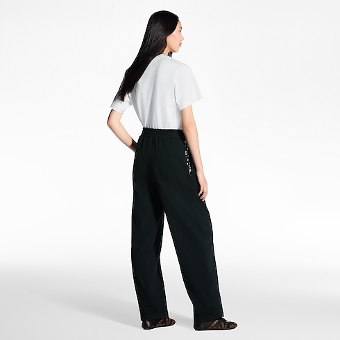 Ready-to-Wear Pants Monogram Accent Wide-Leg Jogging Pants | Louis Vuitton ® (Product zoom)