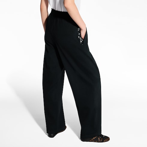 Ready-to-Wear Pants Monogram Accent Wide-Leg Jogging Pants | Louis Vuitton ® (Product zoom)