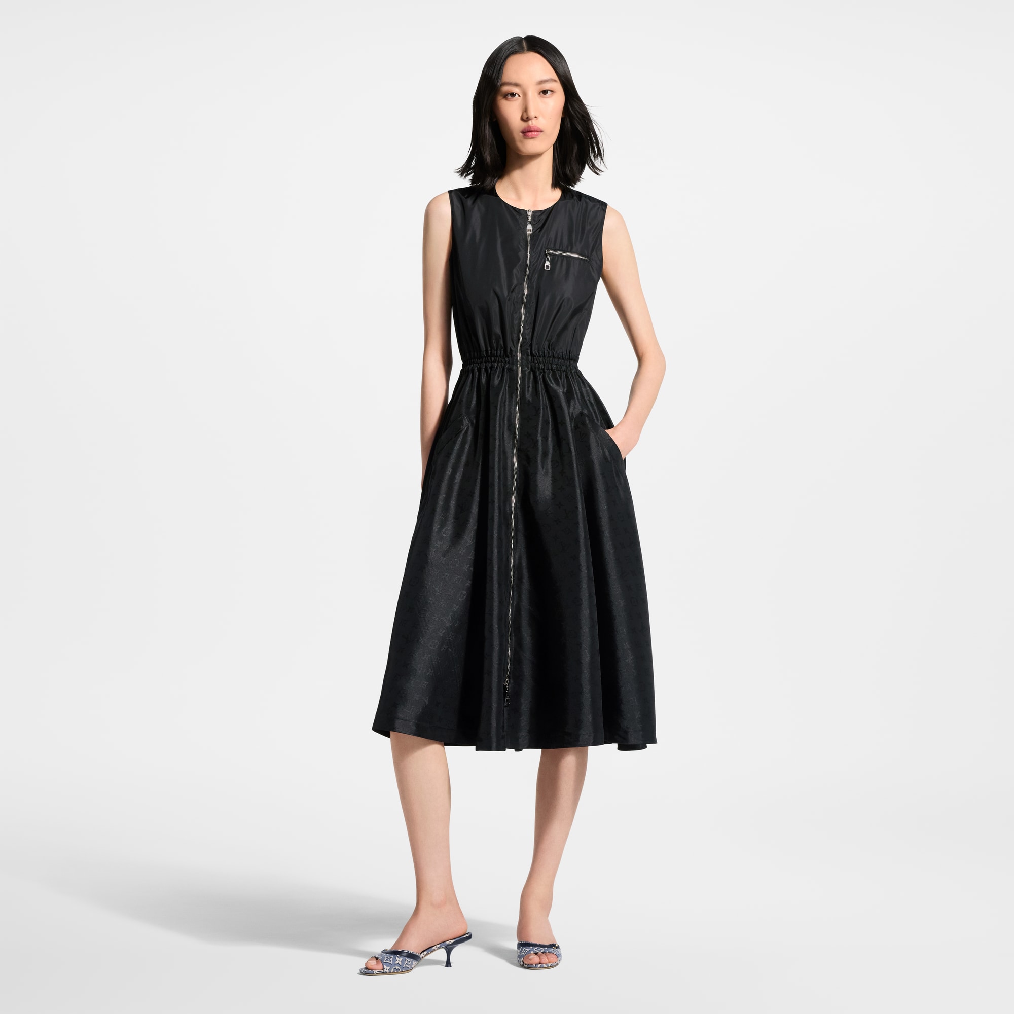 Monogram Accent Zip-Up Dress - Women - Ready-to-Wear