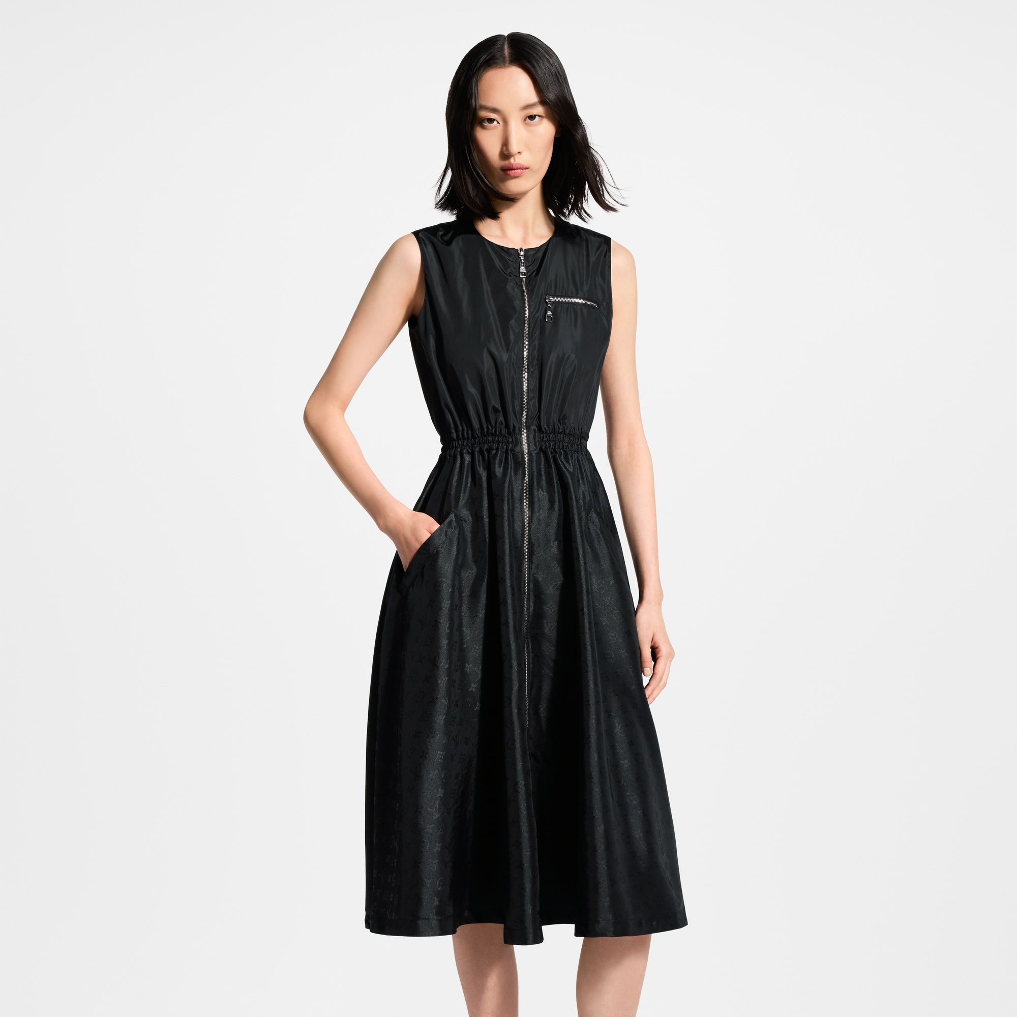 Monogram Accent Zip-Up Dress - Women - Ready-to-Wear