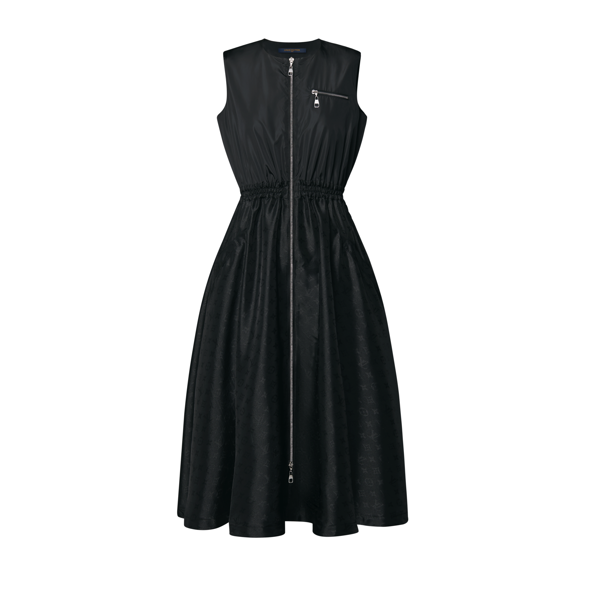 louis vuitton black dress Louis Vuitton Black Dress With Peplum Skirt 36 FR at 1stDibs