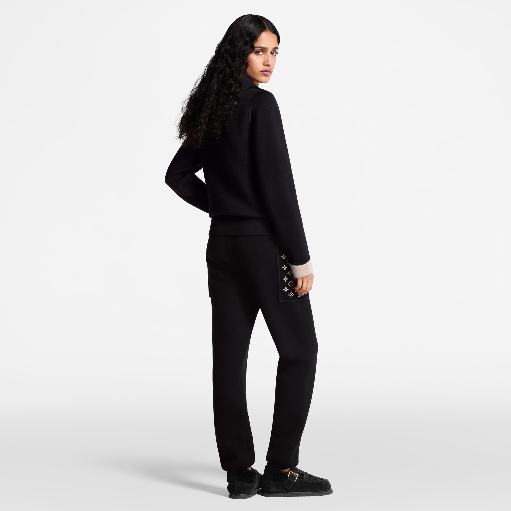  Ready-to-Wear Knitwear Monogram Accent Zip-Up Hoodie | Louis Vuitton ® (Product zoom)