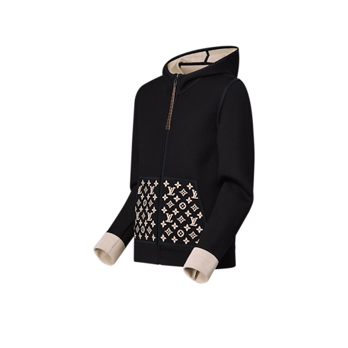 Ready-to-Wear Knitwear Monogram Accent Zip-Up Hoodie | Louis Vuitton ® (Product zoom)
