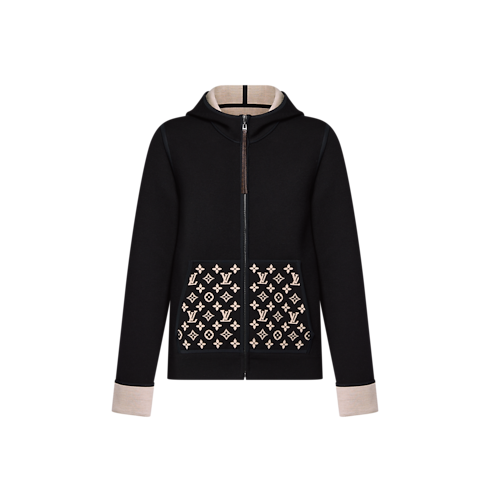Ready-to-Wear Knitwear Monogram Accent Zip-Up Hoodie | Louis Vuitton ® (Product zoom)