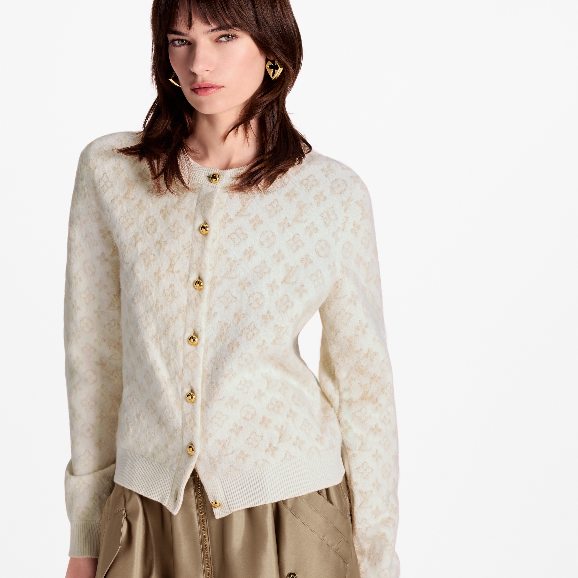  Ready-to-Wear Knitwear Monogram Brushed Knit Cardigan | Louis Vuitton ® (Product zoom)